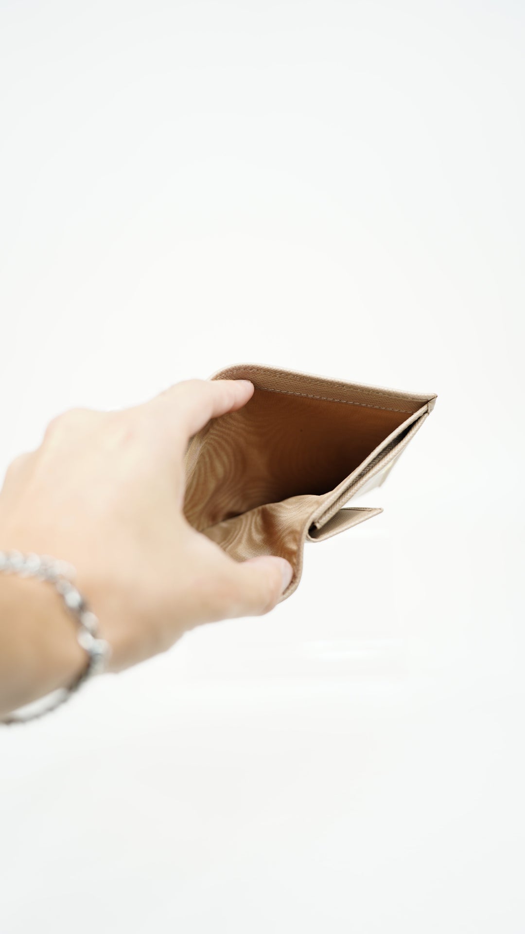 Prada Saffiano Compact Snap Bifold Wallet Beige BM5