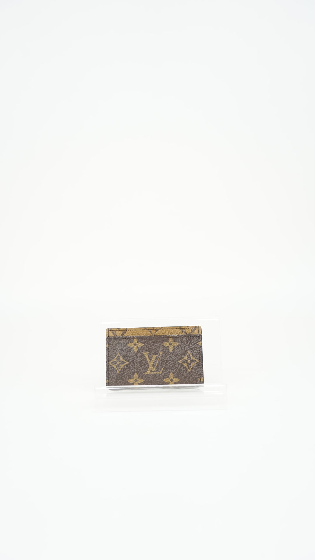 Louis Vuitton Monogram Reverse Camel x Black Card Holder Wallet BM35