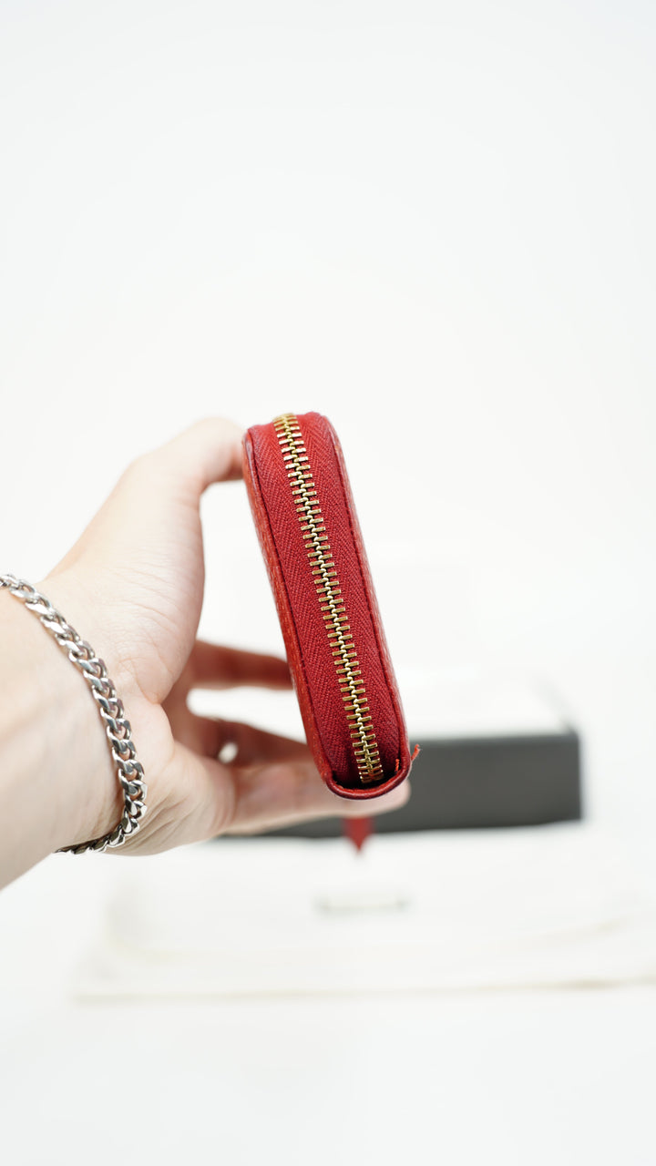 Gucci GG Marmont Leather Long Zippy Wallet Red BM46