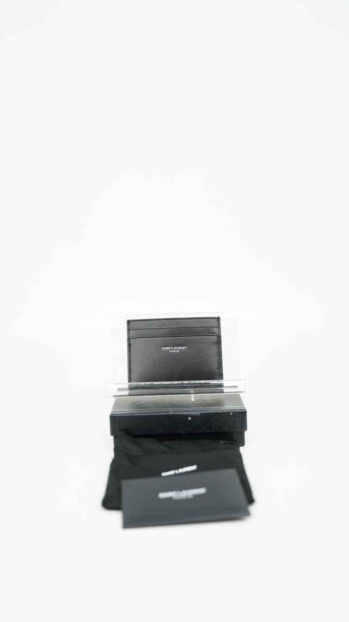 Saint Laurent Logo Leather Card Holder Black BM28