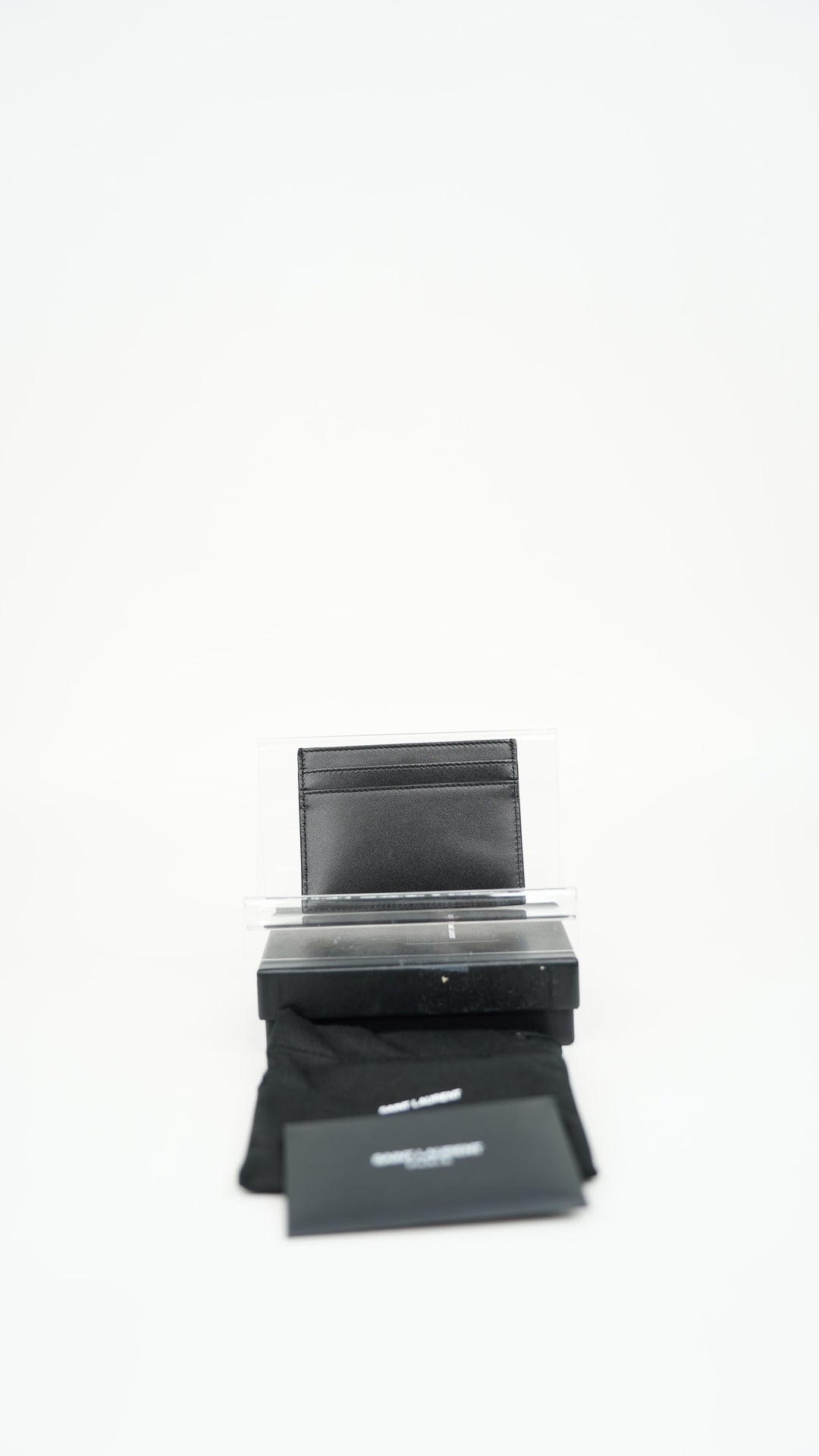 Saint Laurent Logo Leather Card Holder Black BM28