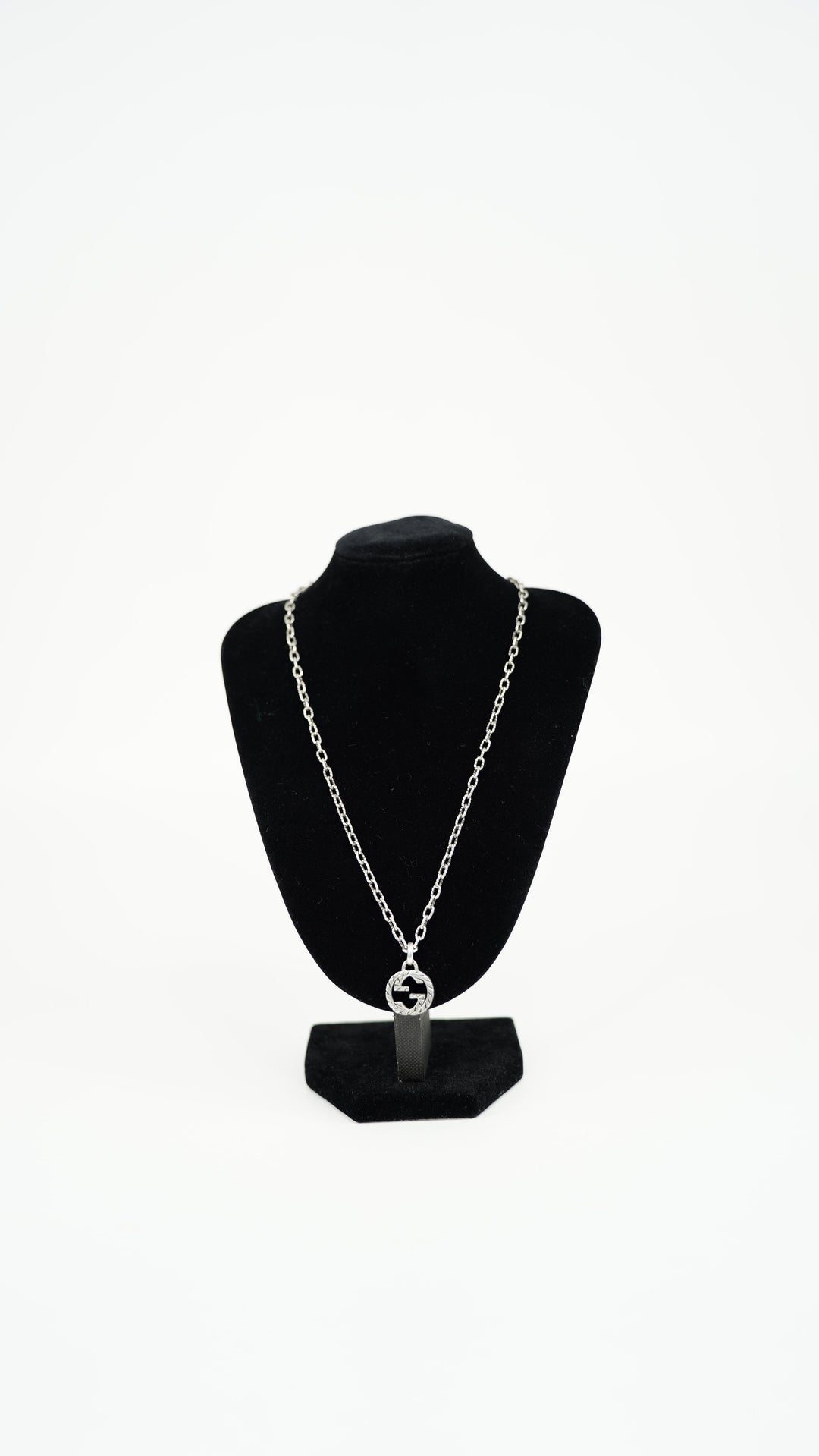 Gucci Interlocking G Arabesque 925 Silver Necklace BM39