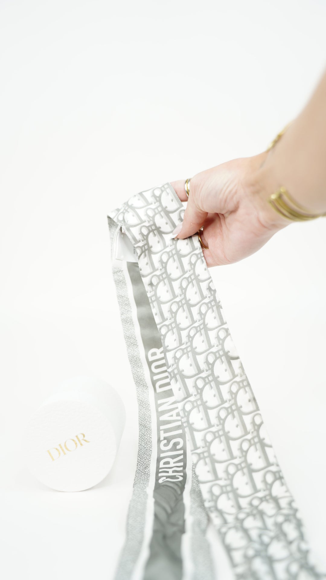 Dior Silk Scarf Gray BM38