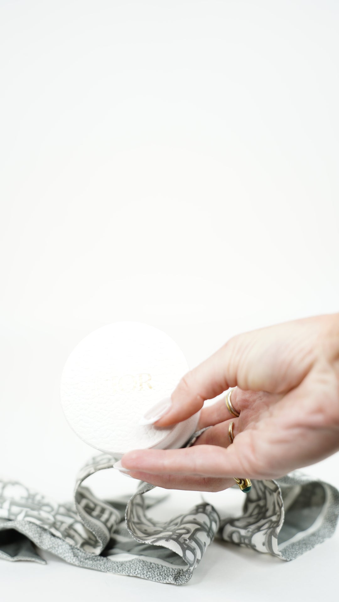 Dior Silk Scarf Gray BM38