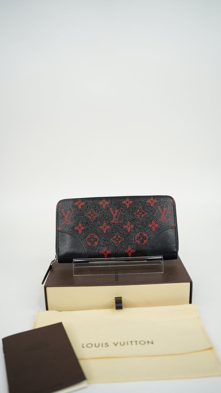 Louis Vuitton Monogram Rouge Zippy Long Wallet Noir x Red w/Full Inclusion SF41