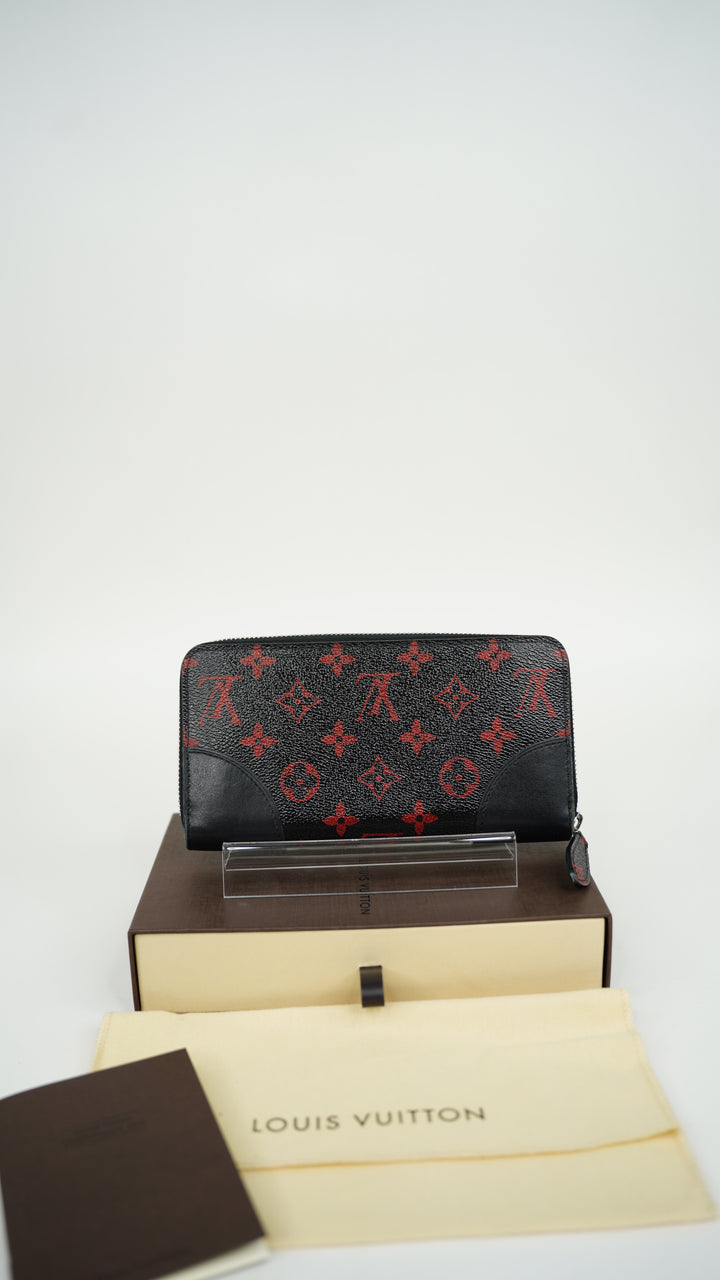 Louis Vuitton Monogram Rouge Zippy Long Wallet Noir x Red w/Full Inclusion SF41