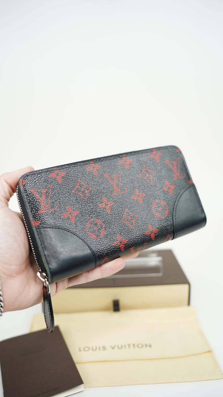 Louis Vuitton Monogram Rouge Zippy Long Wallet Noir x Red w/Full Inclusion SF41