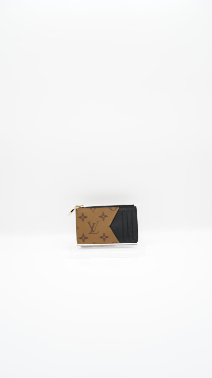 Louis Vuitton Monogram Reverse Camel x Black Porte-Cartes Romy SF48