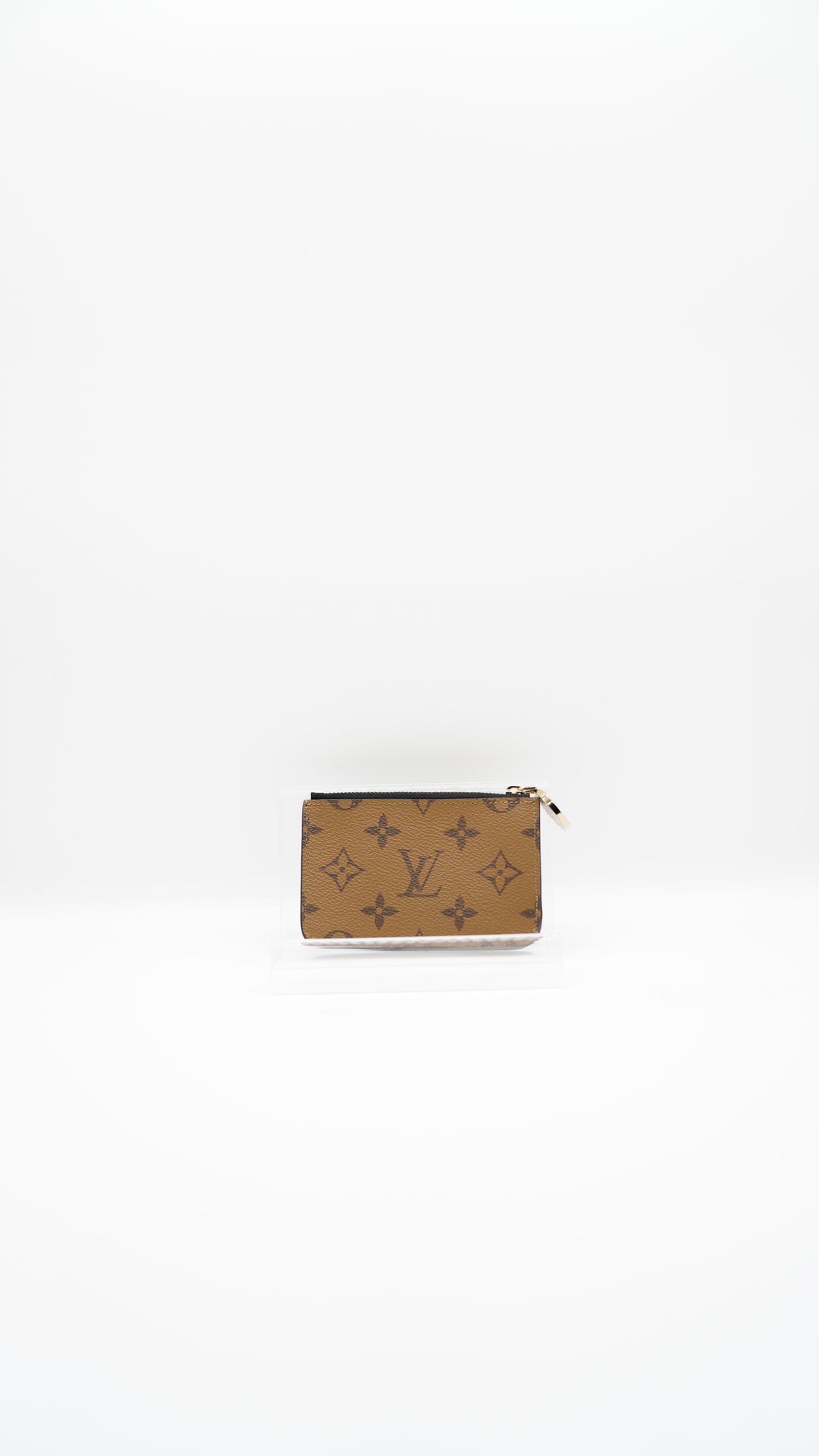 Louis Vuitton Monogram Reverse Camel x Black Porte-Cartes Romy SF48
