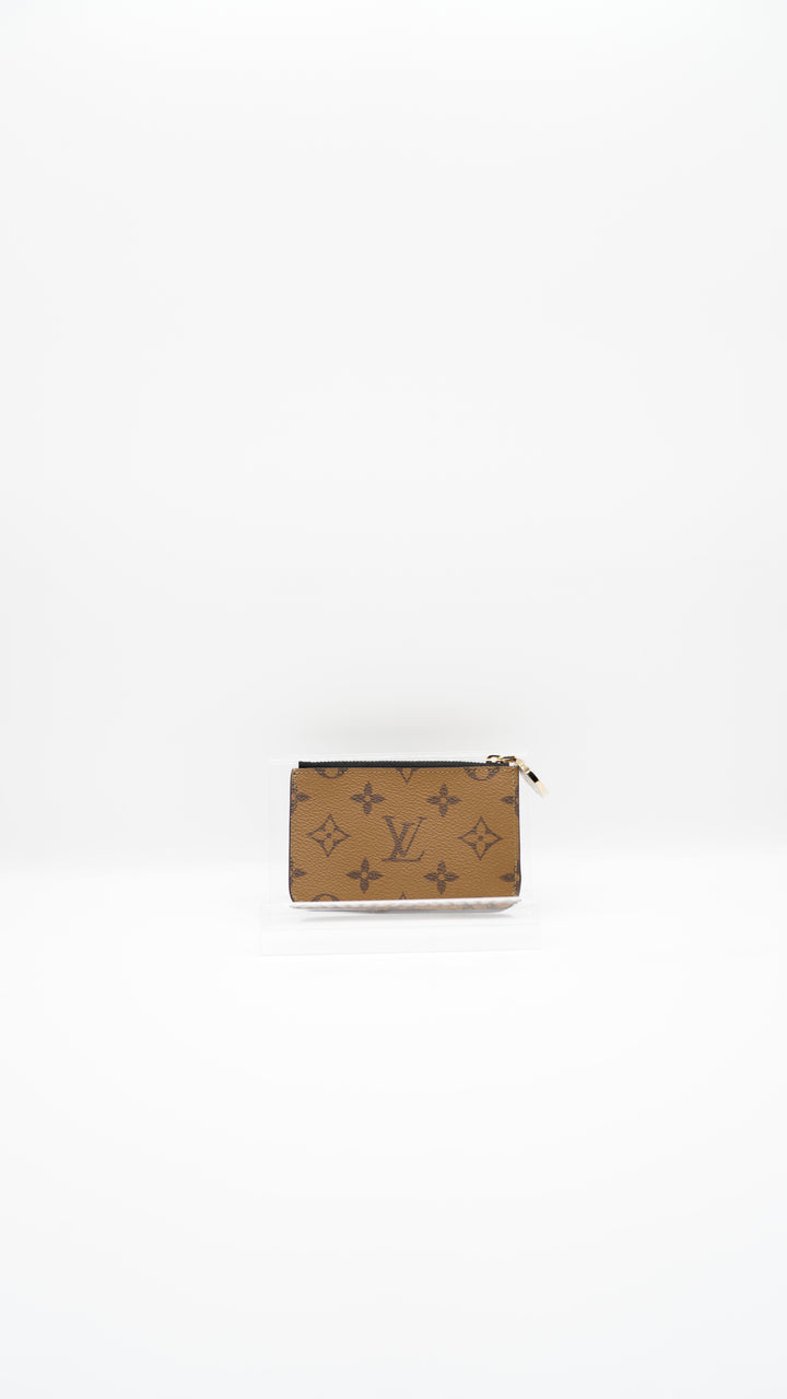 Louis Vuitton Monogram Reverse Camel x Black Porte-Cartes Romy SF48