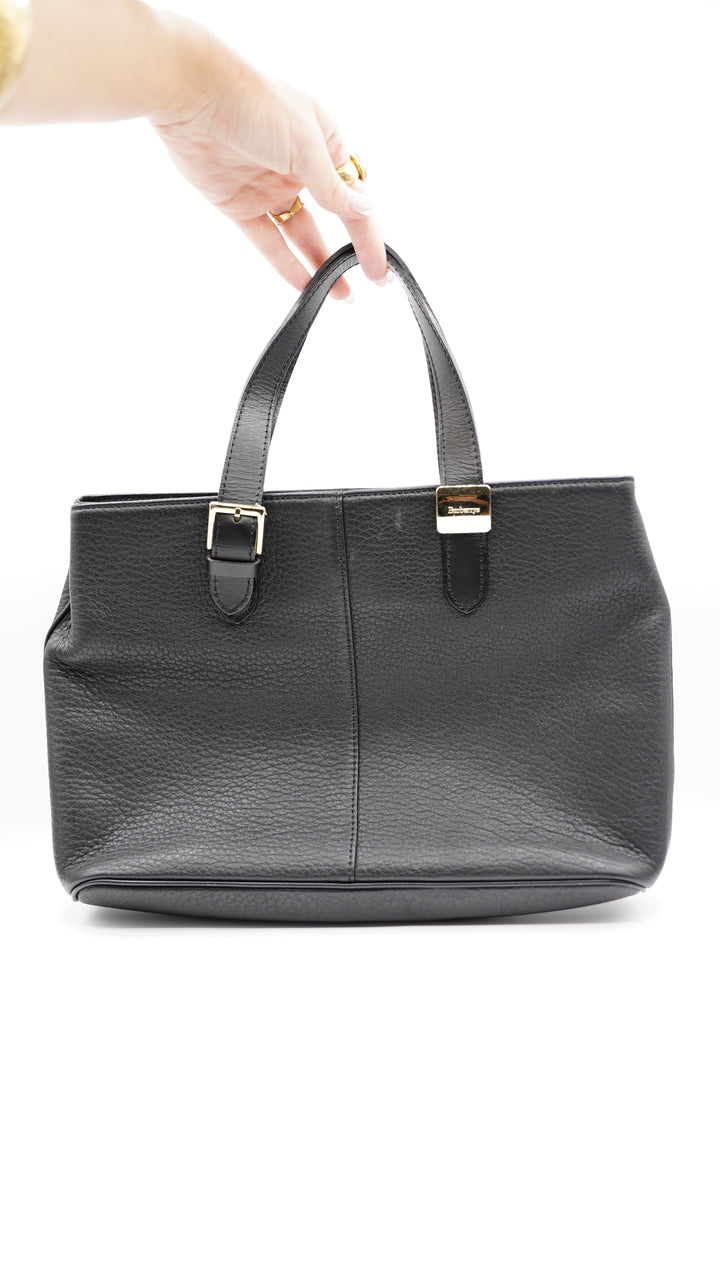 Burberry Leather Nova Check Shoulder Bag Black SF49