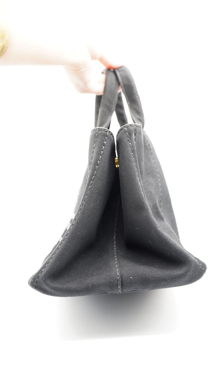 Prada Canvas Canapa Black Tote Bag SF50