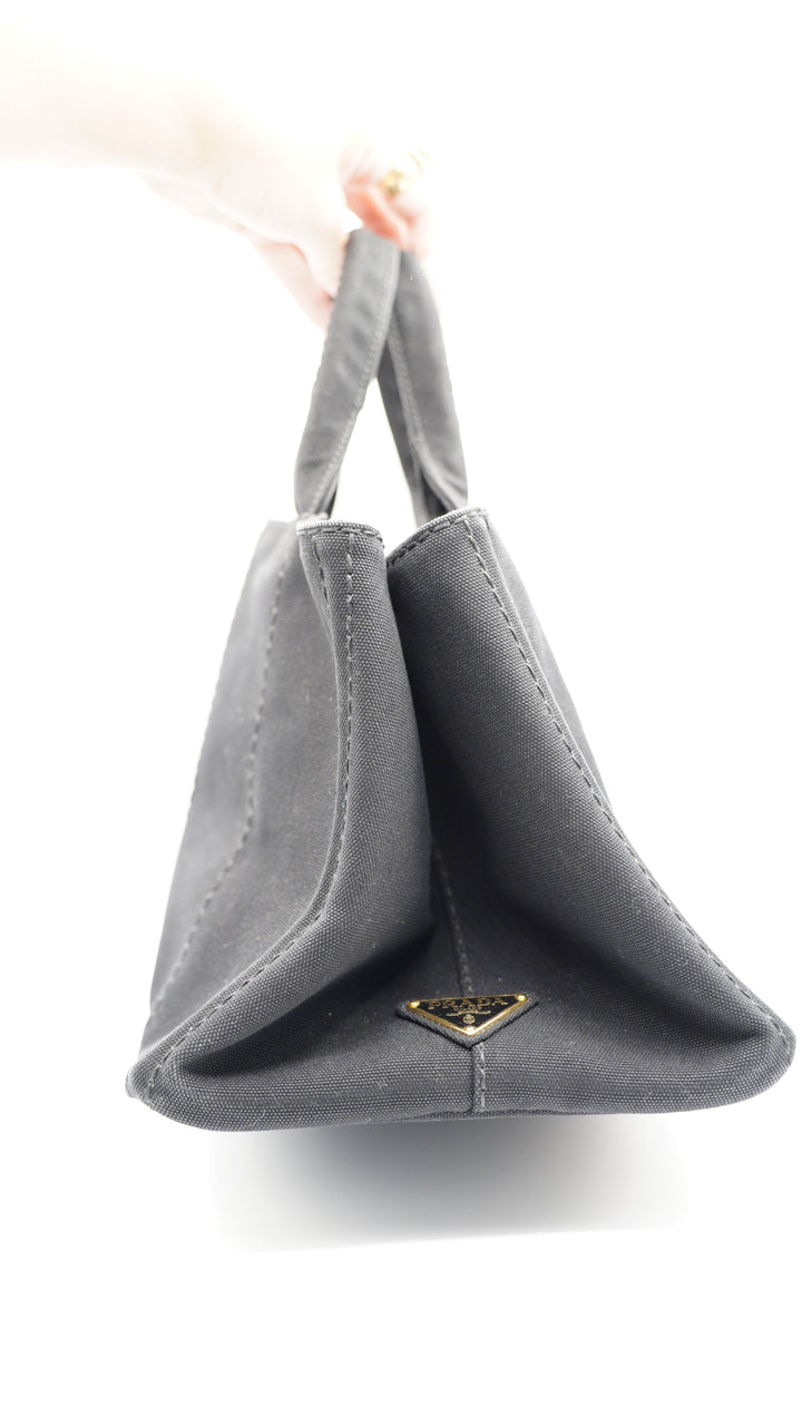 Prada Canvas Canapa Black Tote Bag SF50