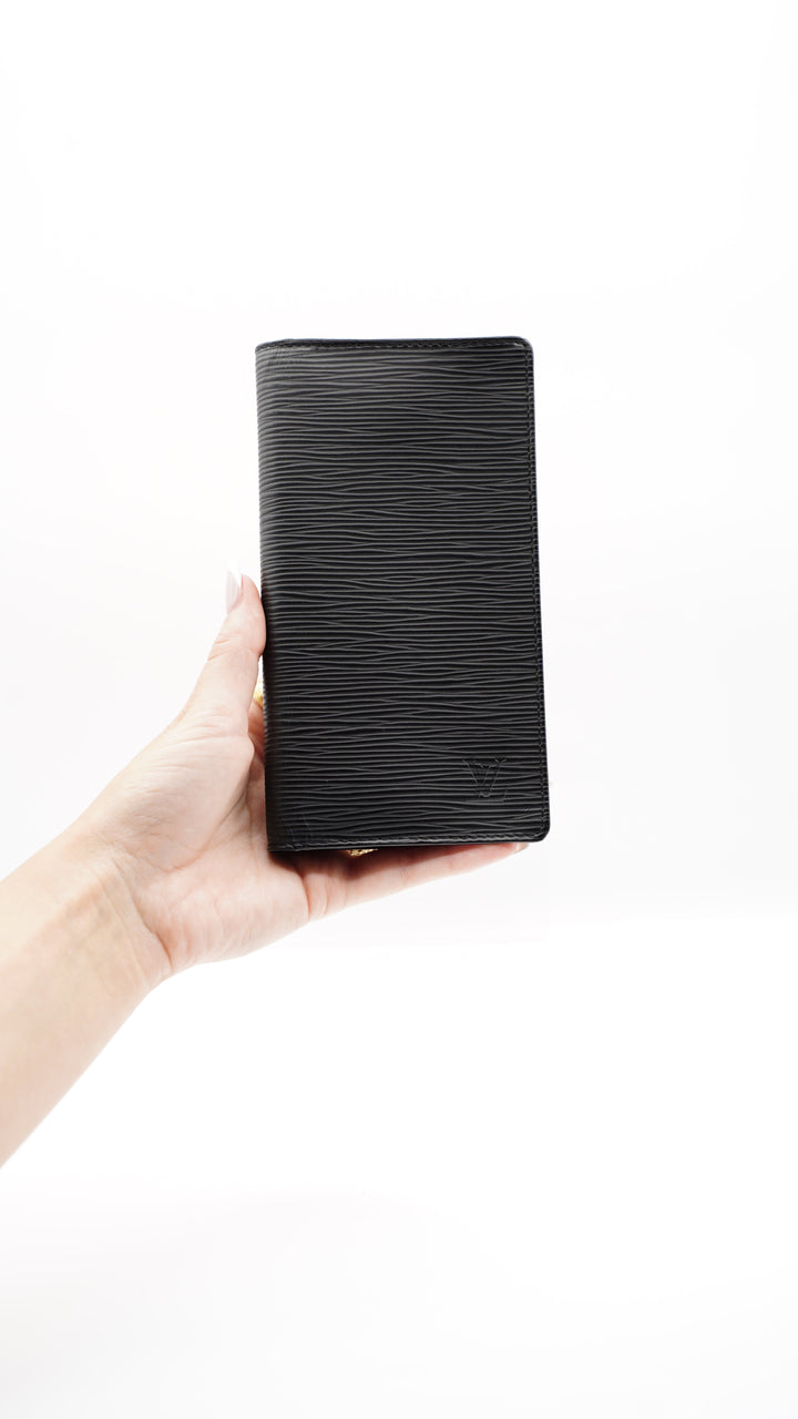 Louis Vuitton Epi Long Travel Bifold Wallet Black HI3