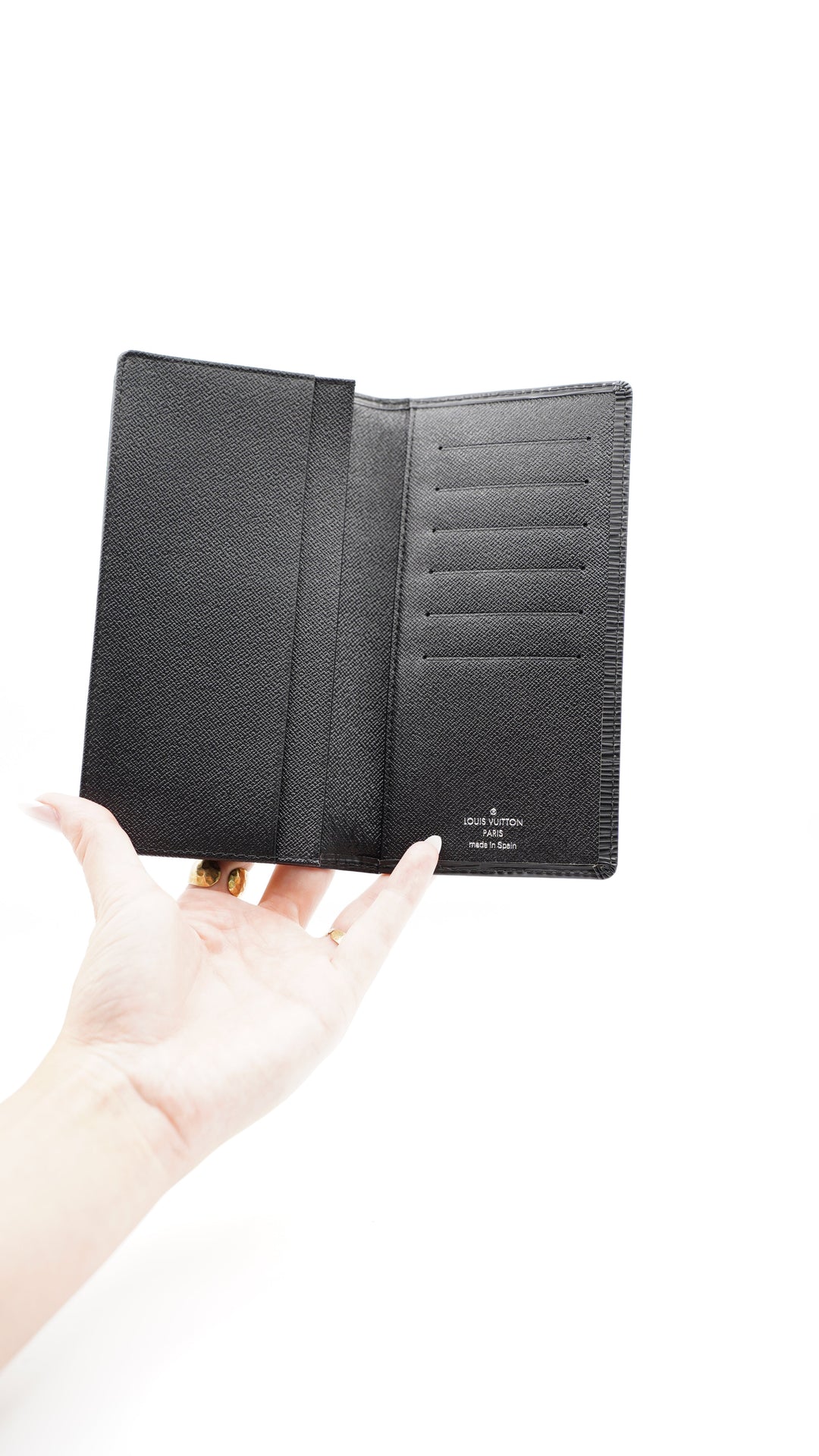 Louis Vuitton Epi Long Travel Bifold Wallet Black HI3