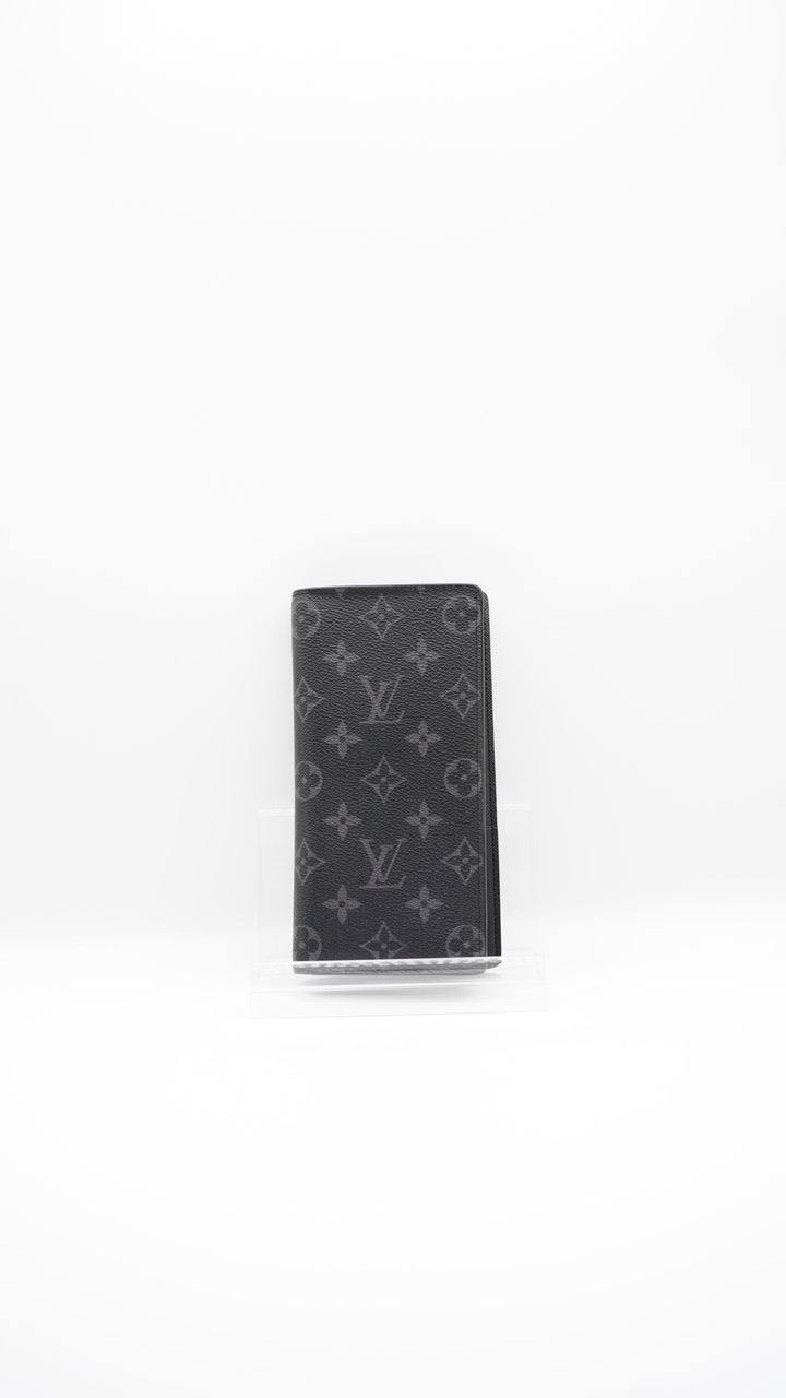 Louis Vuitton Monogram Eclipse Brazza Long Travel Bifold Wallet HI1