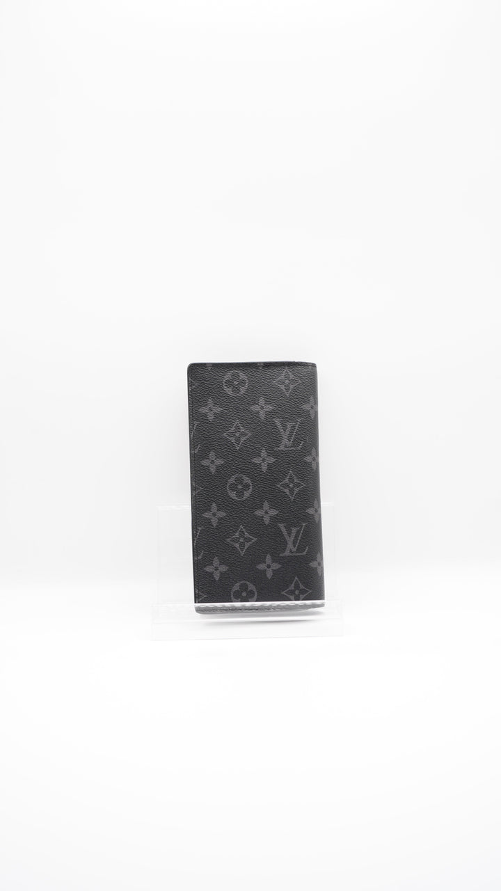 Louis Vuitton Monogram Eclipse Brazza Long Travel Bifold Wallet HI1