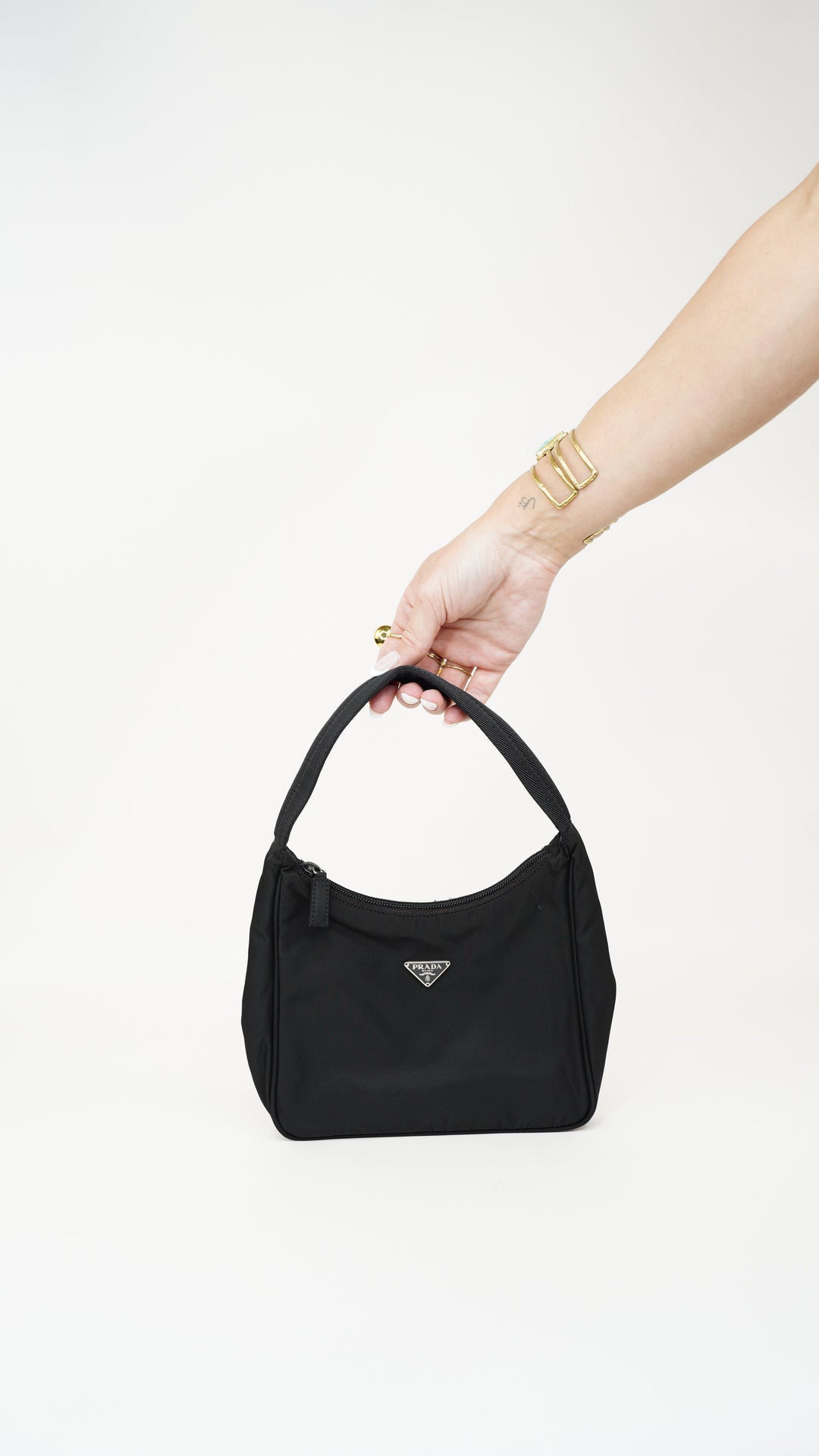 Prada Nylon Shoulder Bag Black HI79