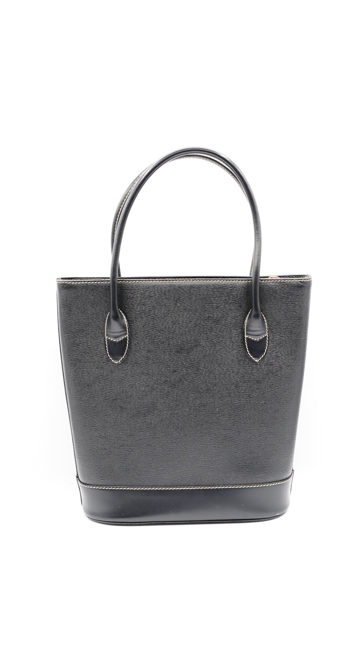 Burberry Leather Hay Market Tote Bag Black SU2