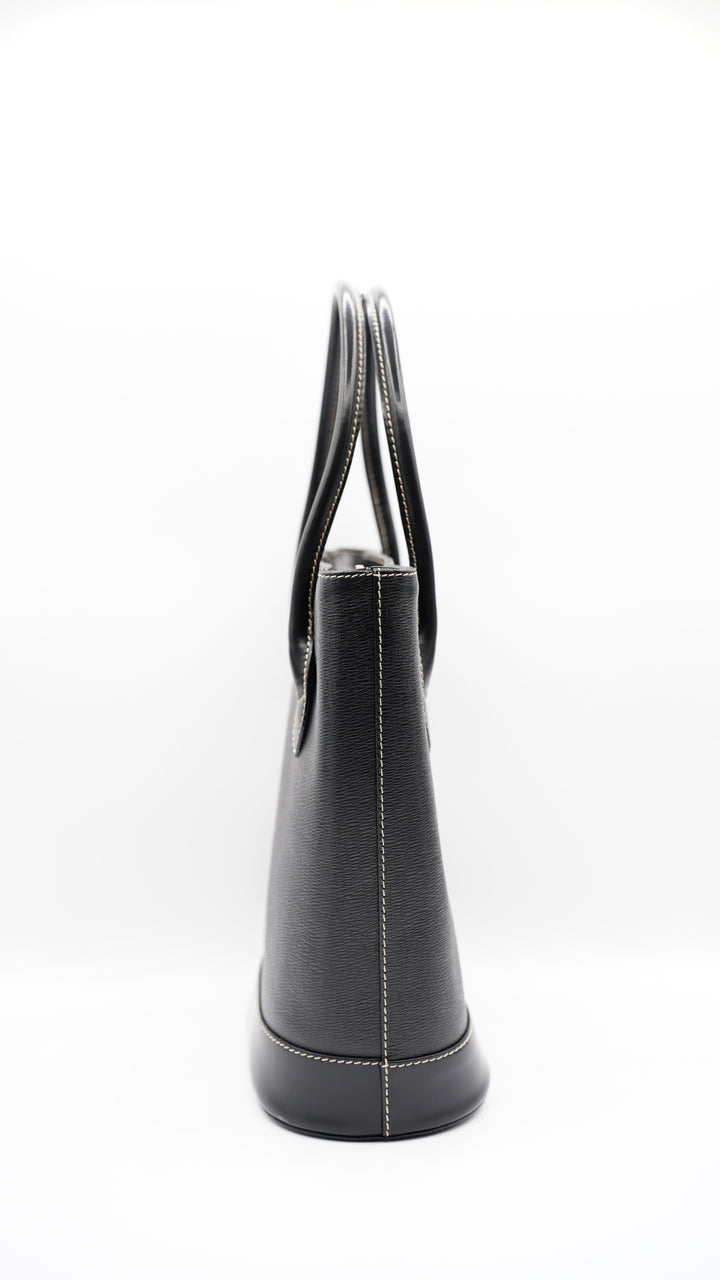 Burberry Leather Hay Market Tote Bag Black SU2