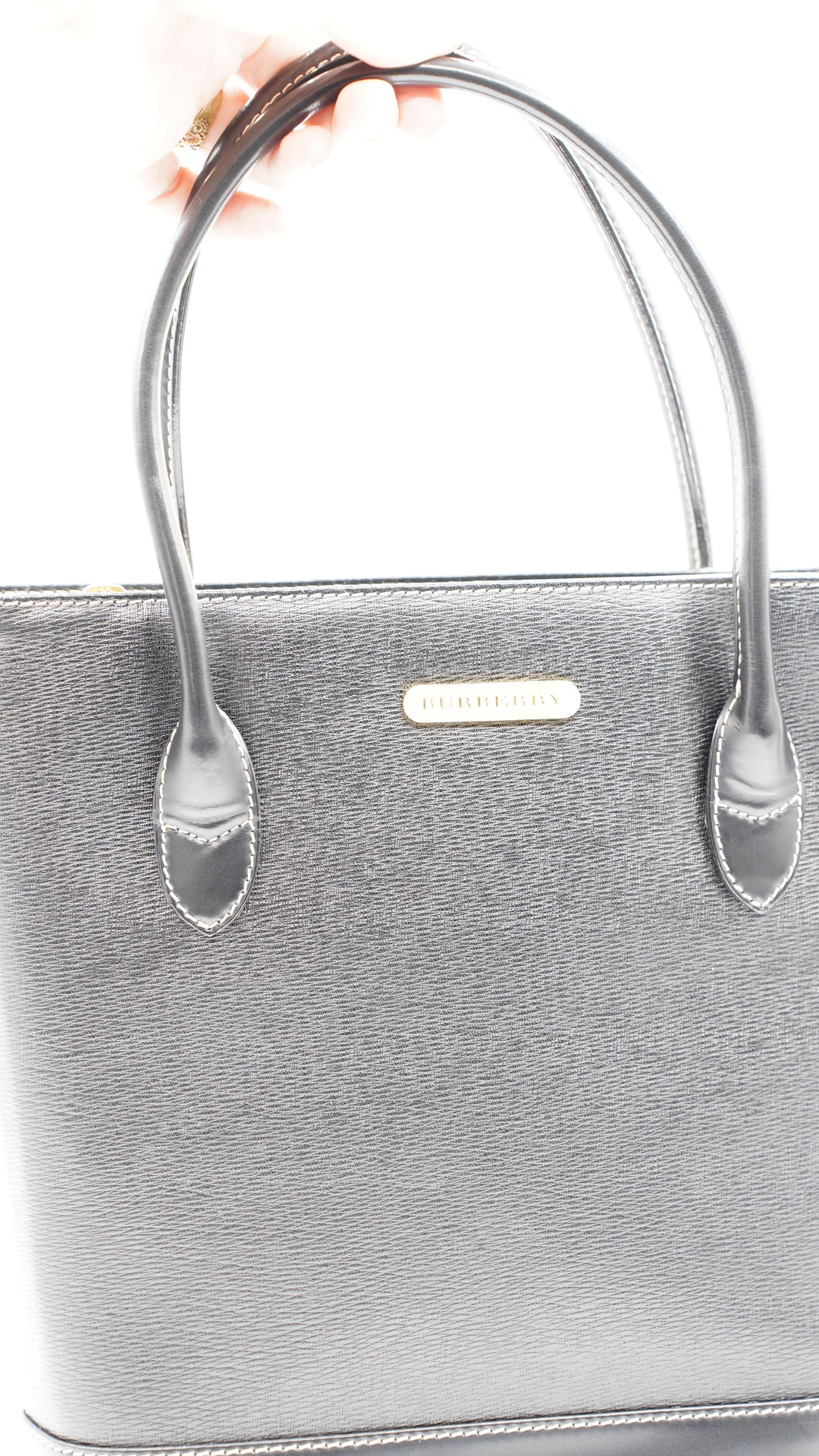 Burberry Leather Hay Market Tote Bag Black SU2