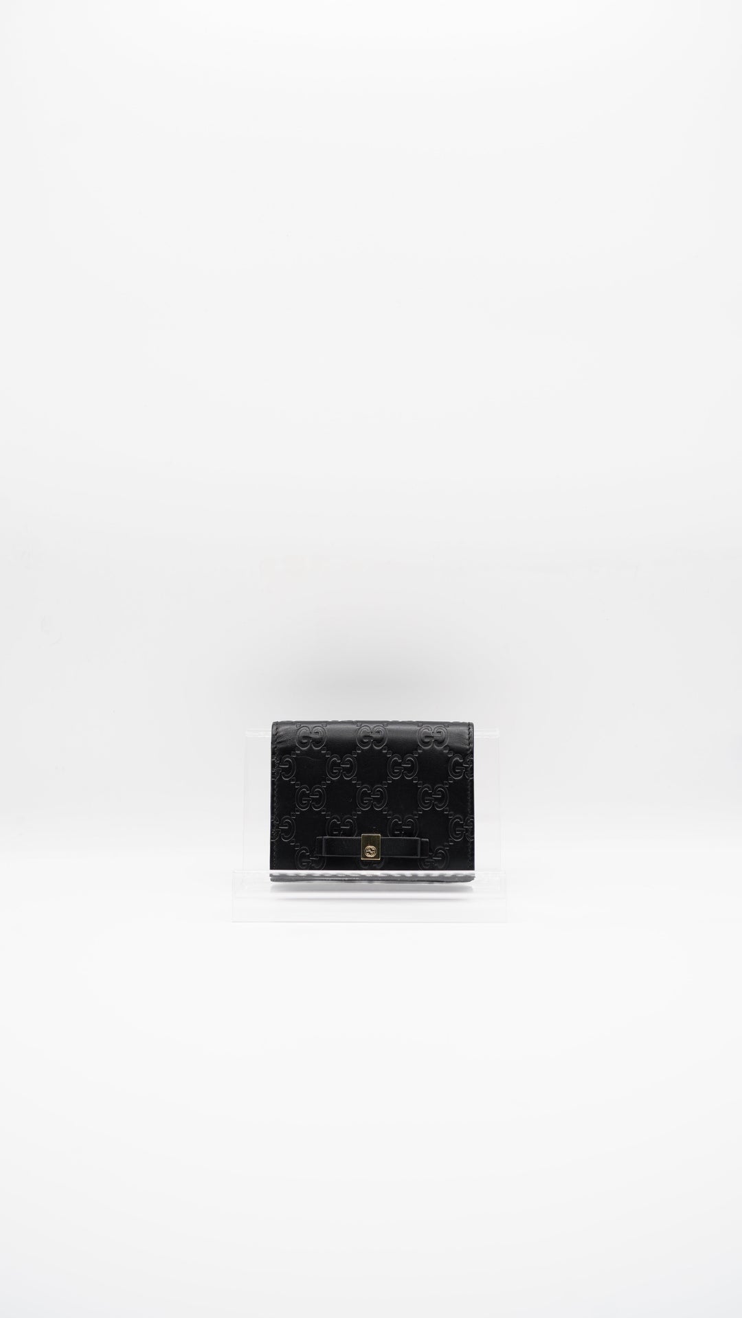 Gucci GG Shadow Monogram Compact Trifold Wallet Black MK28