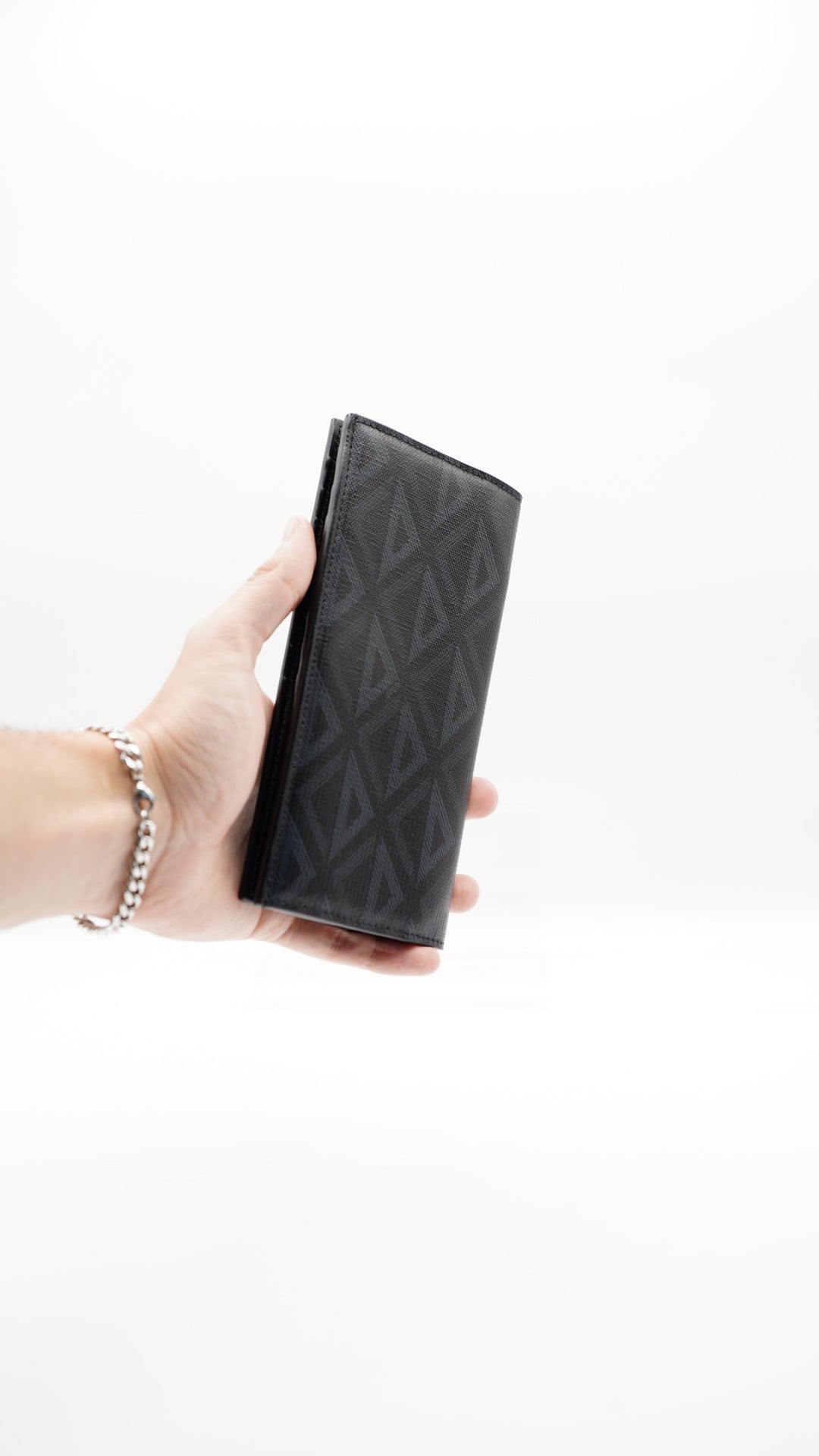 Dior Diamonds Long Travel Bifold Wallet Blue x Black MK10