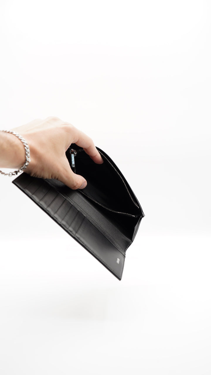 Dior Diamonds Long Travel Bifold Wallet Blue x Black MK10