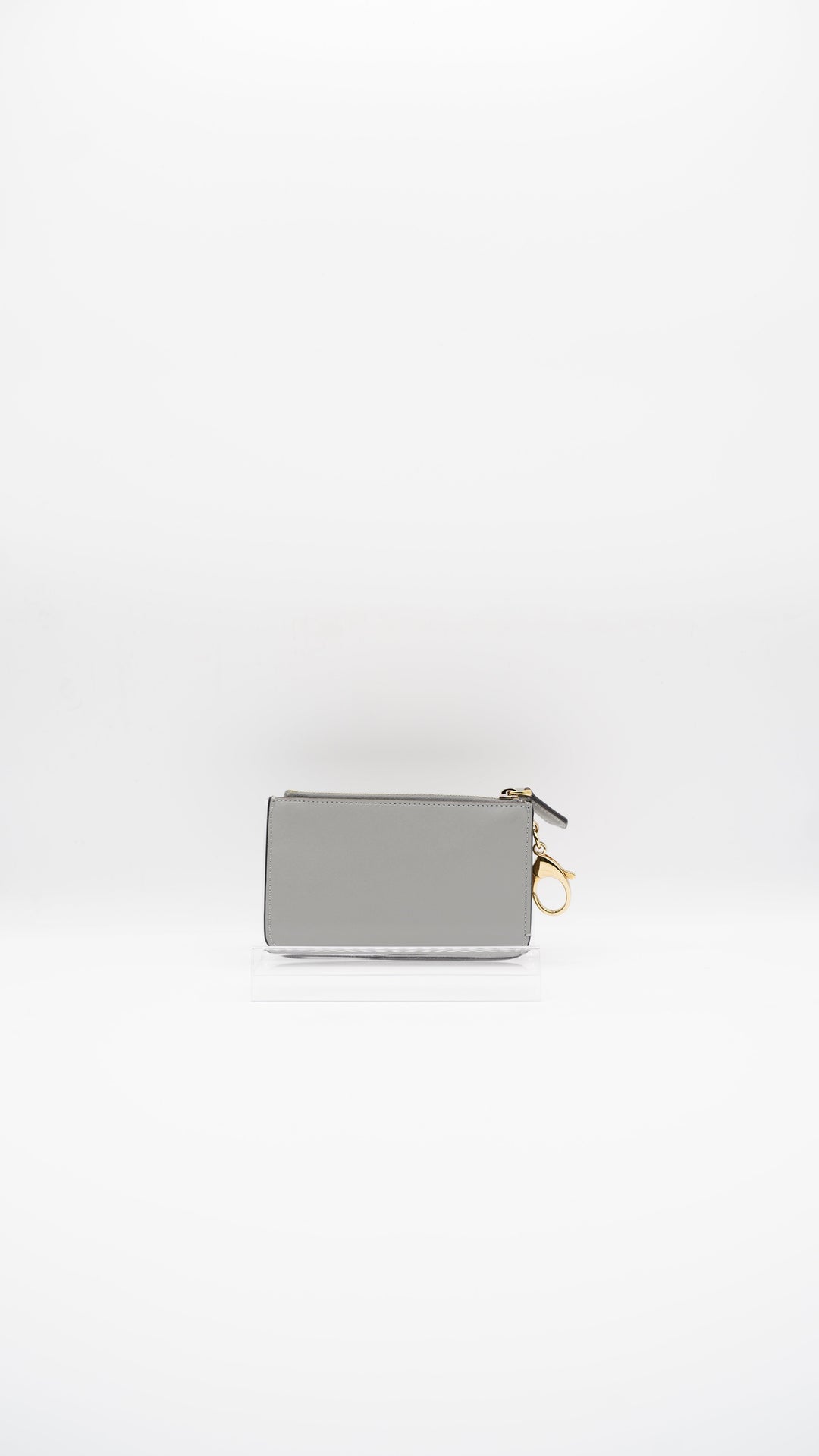 Fendi 'SHAPES' Leather Coin Cle Wallet Grey MK24