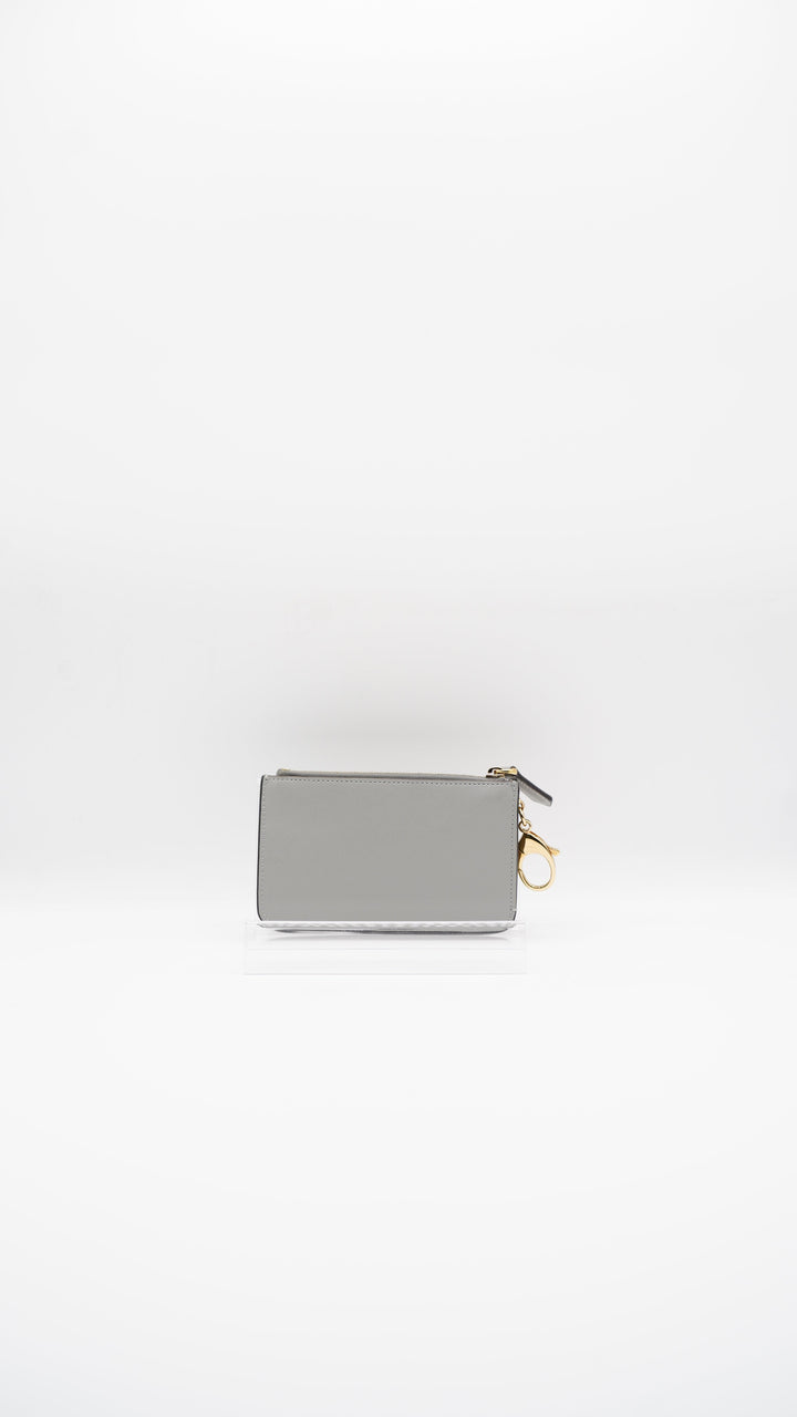 Fendi 'SHAPES' Leather Coin Cle Wallet Grey MK24