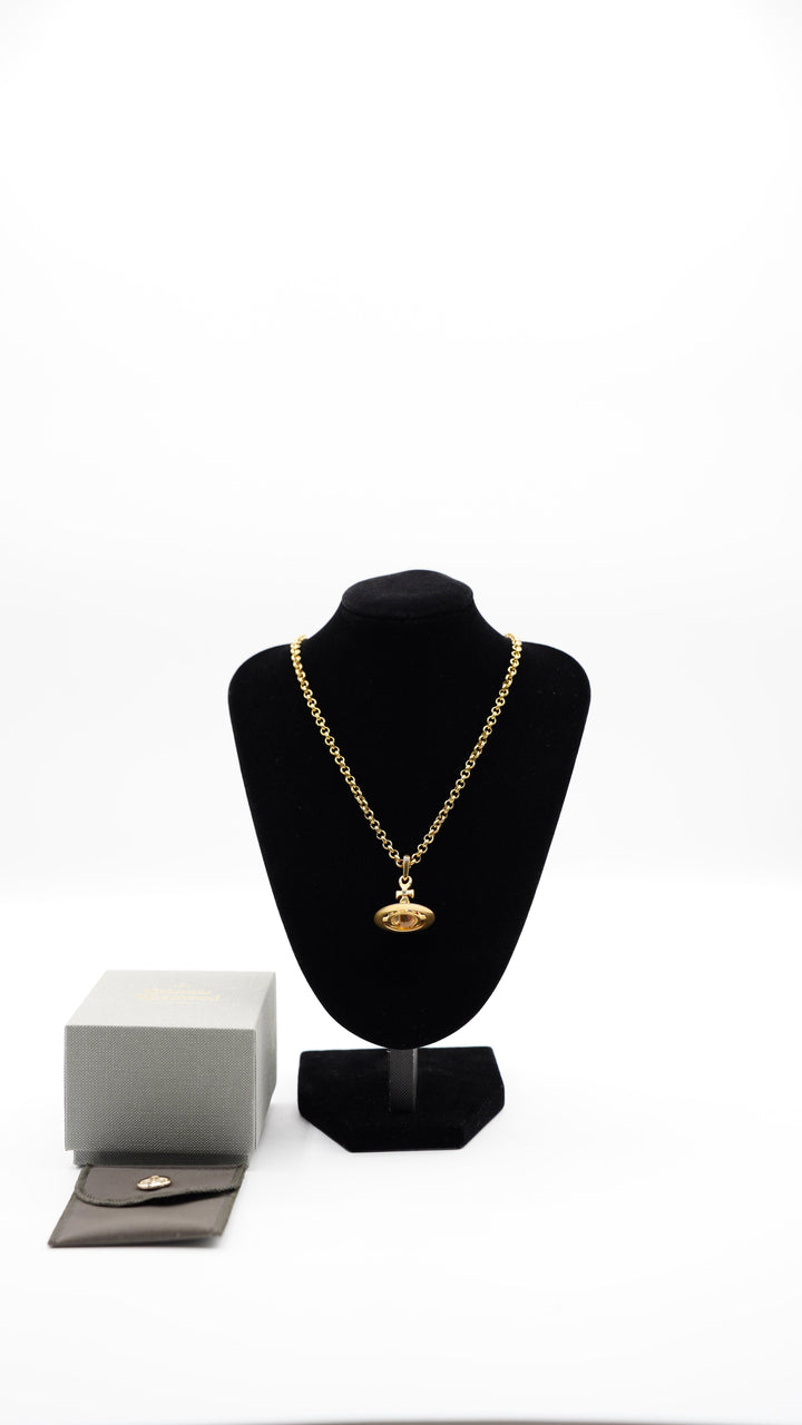 Vivienne Westwood Orb Rhinestone Gold Necklace MK26