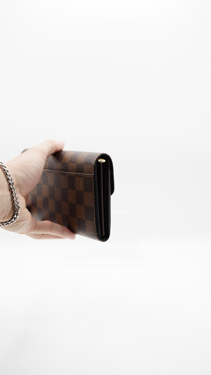 Louis Vuitton Damier Ebene Sarah Envelope Long Wallet #116