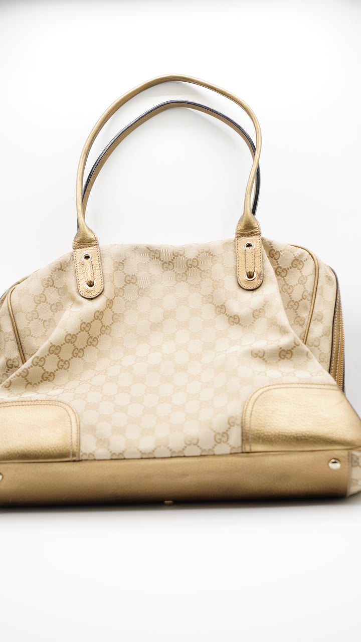 Gucci GG Canvas Metallic Gold Tote Bag #114