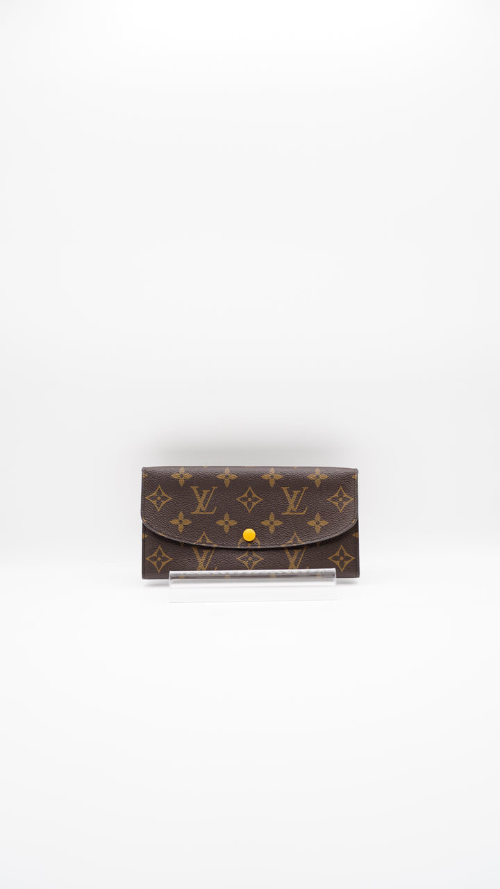 Louis Vuitton Monogram Emily Mimosa Sarah Long Wallet Brown #124