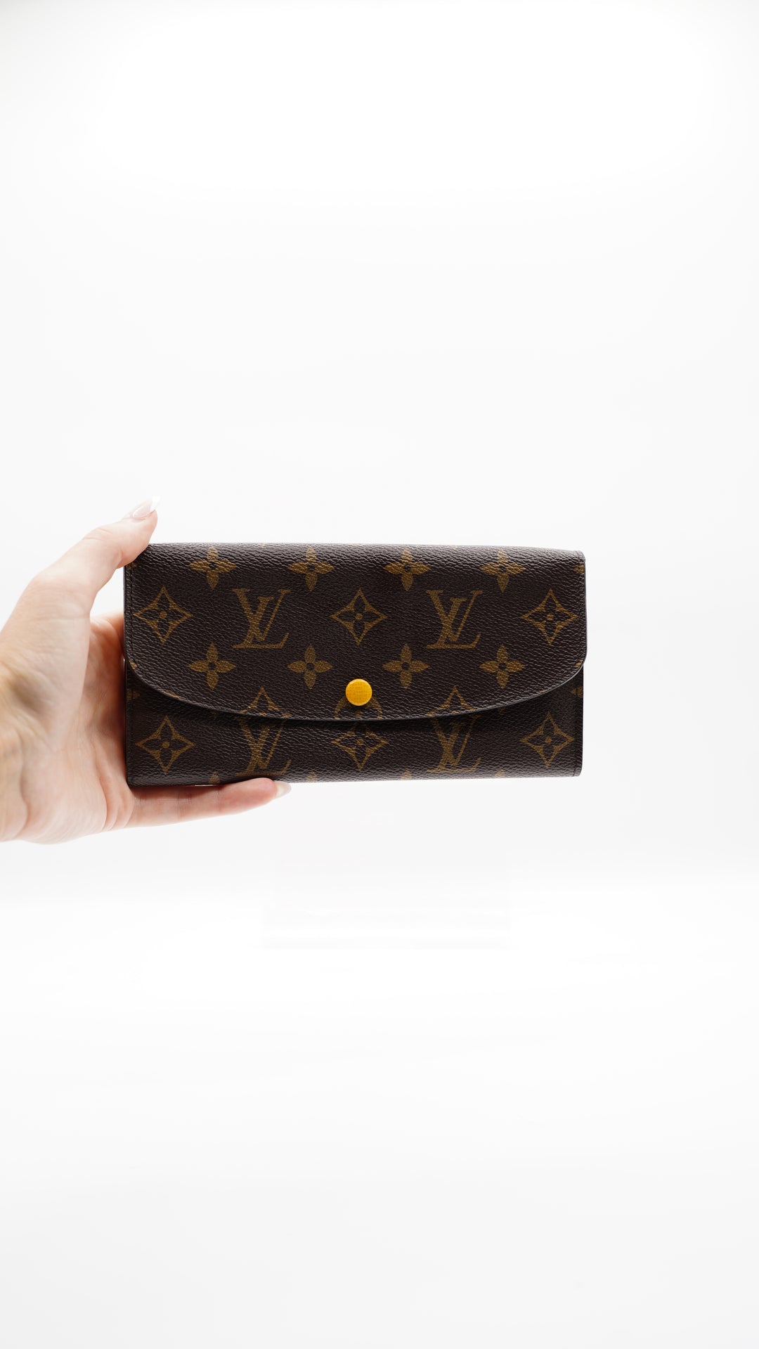 Louis Vuitton Monogram Emily Mimosa Sarah Long Wallet Brown #124