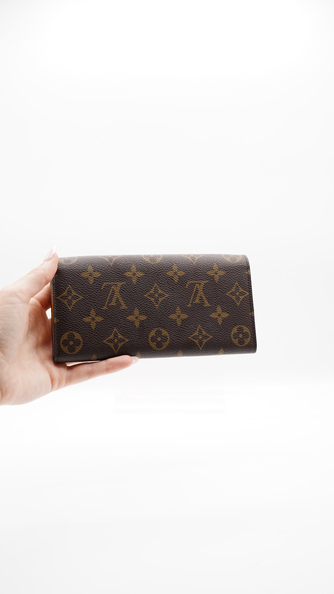 Louis Vuitton Monogram Emily Mimosa Sarah Long Wallet Brown #124