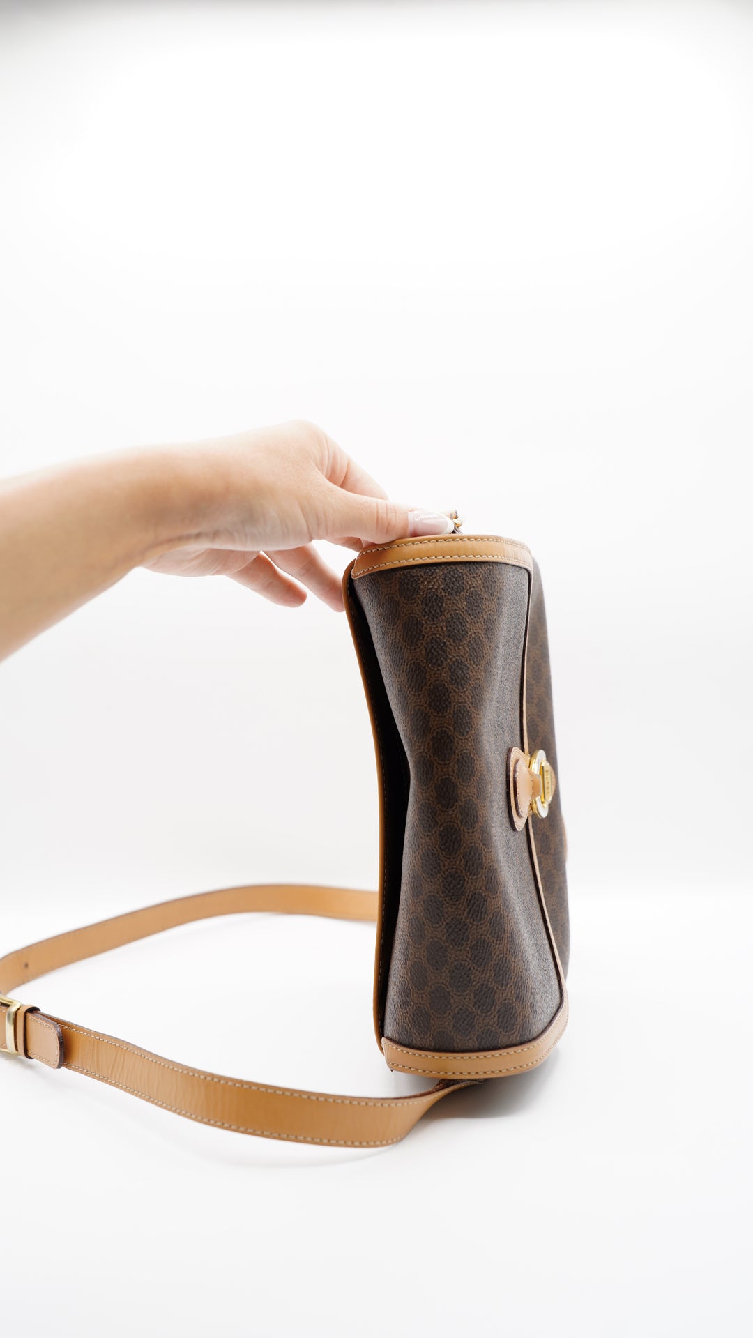 Celine Macadam Crossbody Bag Brown #118