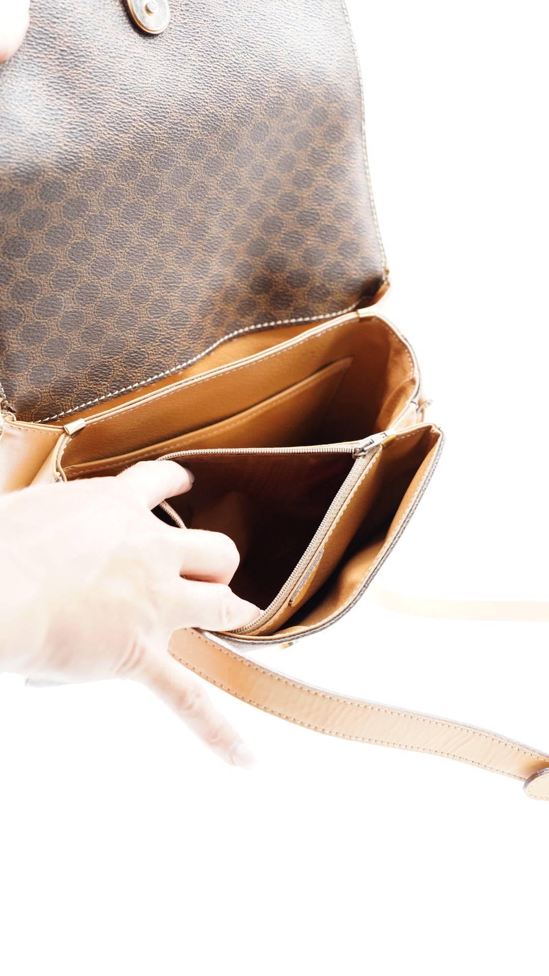 Celine Macadam Crossbody Bag Brown #118