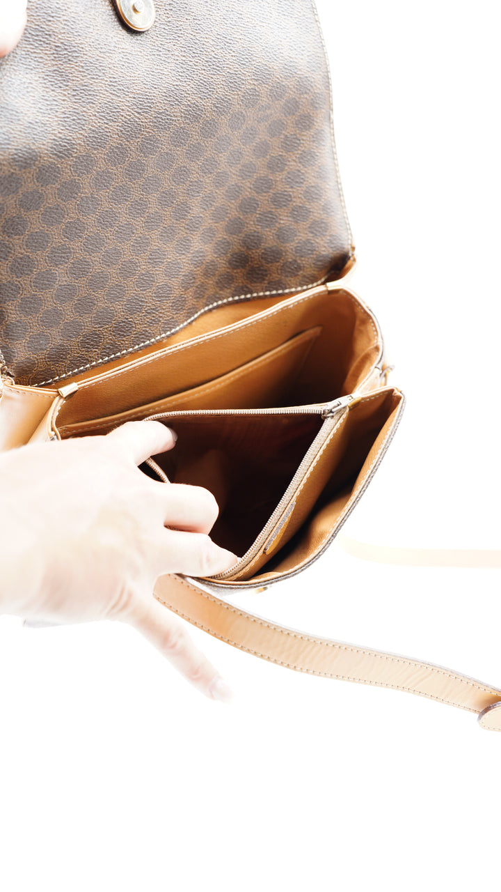 Celine Macadam Crossbody Bag Brown #118