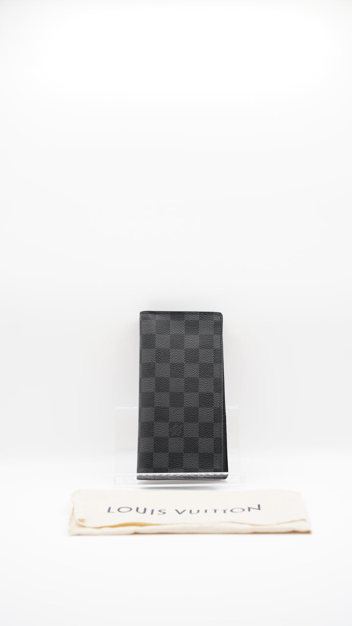 Louis Vuitton Damier Graphite Brazza Long Travel Bifold Wallet w/Dust Bag #128