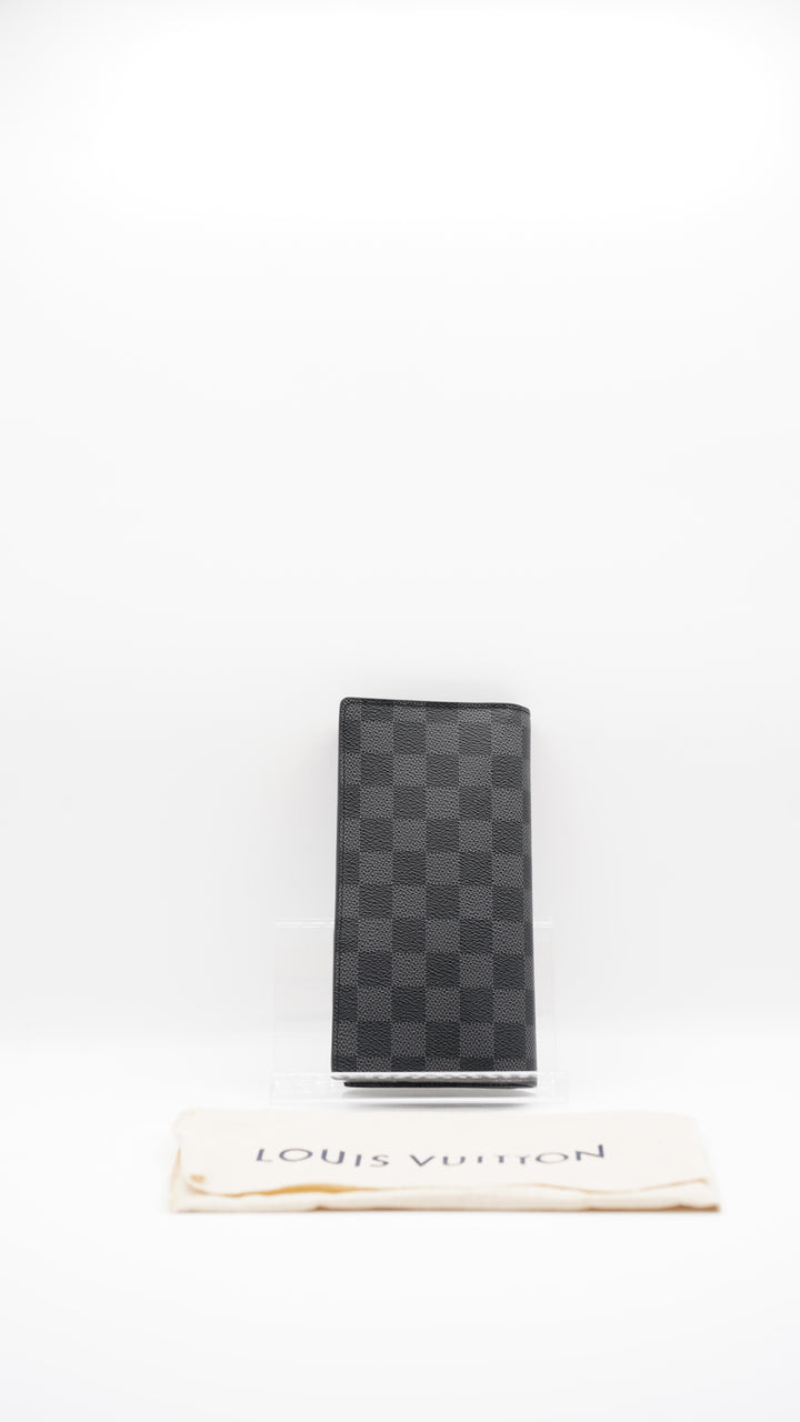 Louis Vuitton Damier Graphite Brazza Long Travel Bifold Wallet w/Dust Bag #128
