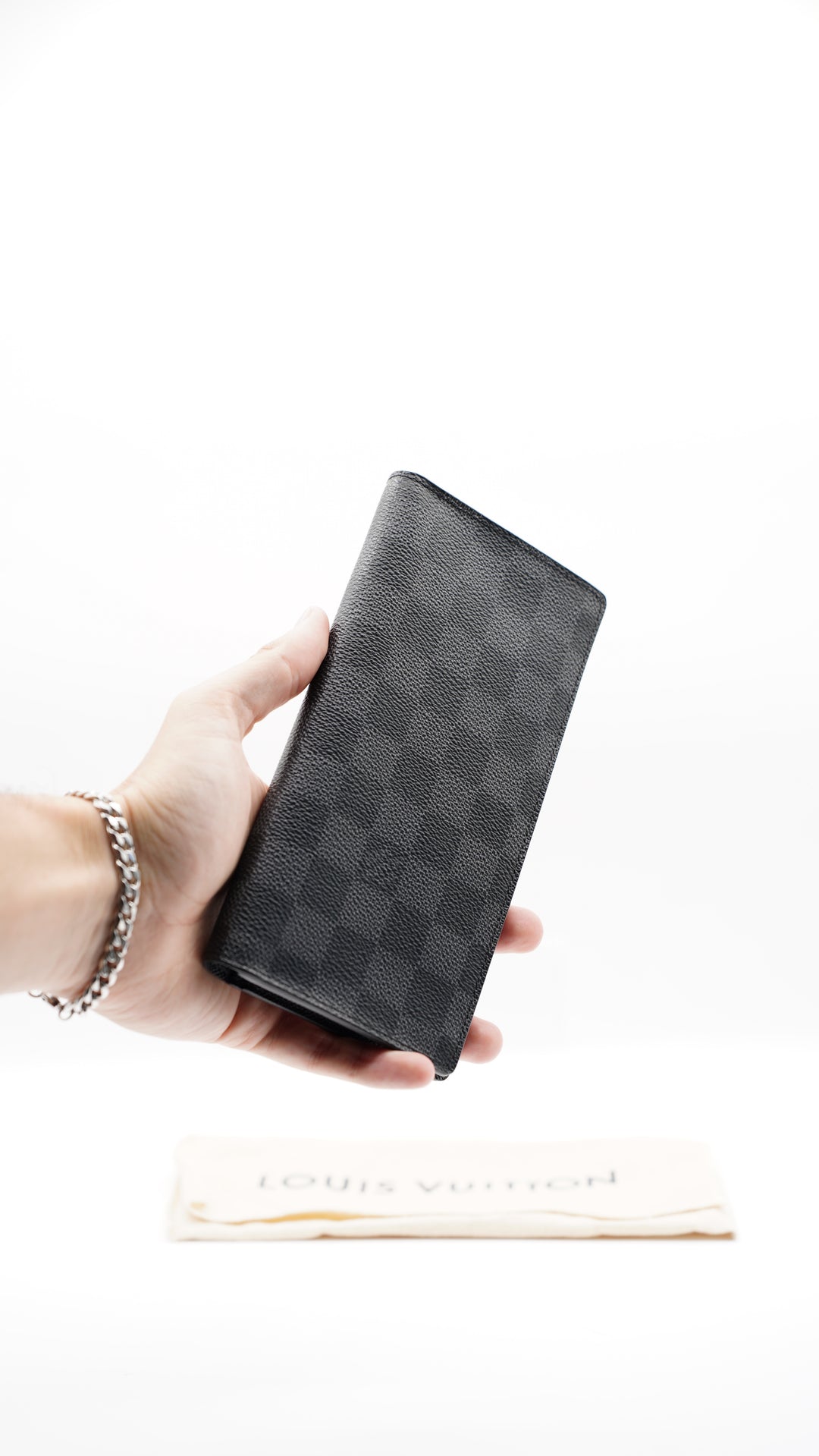Louis Vuitton Damier Graphite Brazza Long Travel Bifold Wallet w/Dust Bag #128