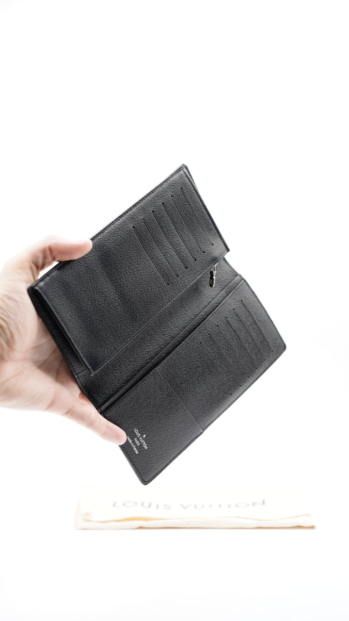 Louis Vuitton Damier Graphite Brazza Long Travel Bifold Wallet w/Dust Bag #128
