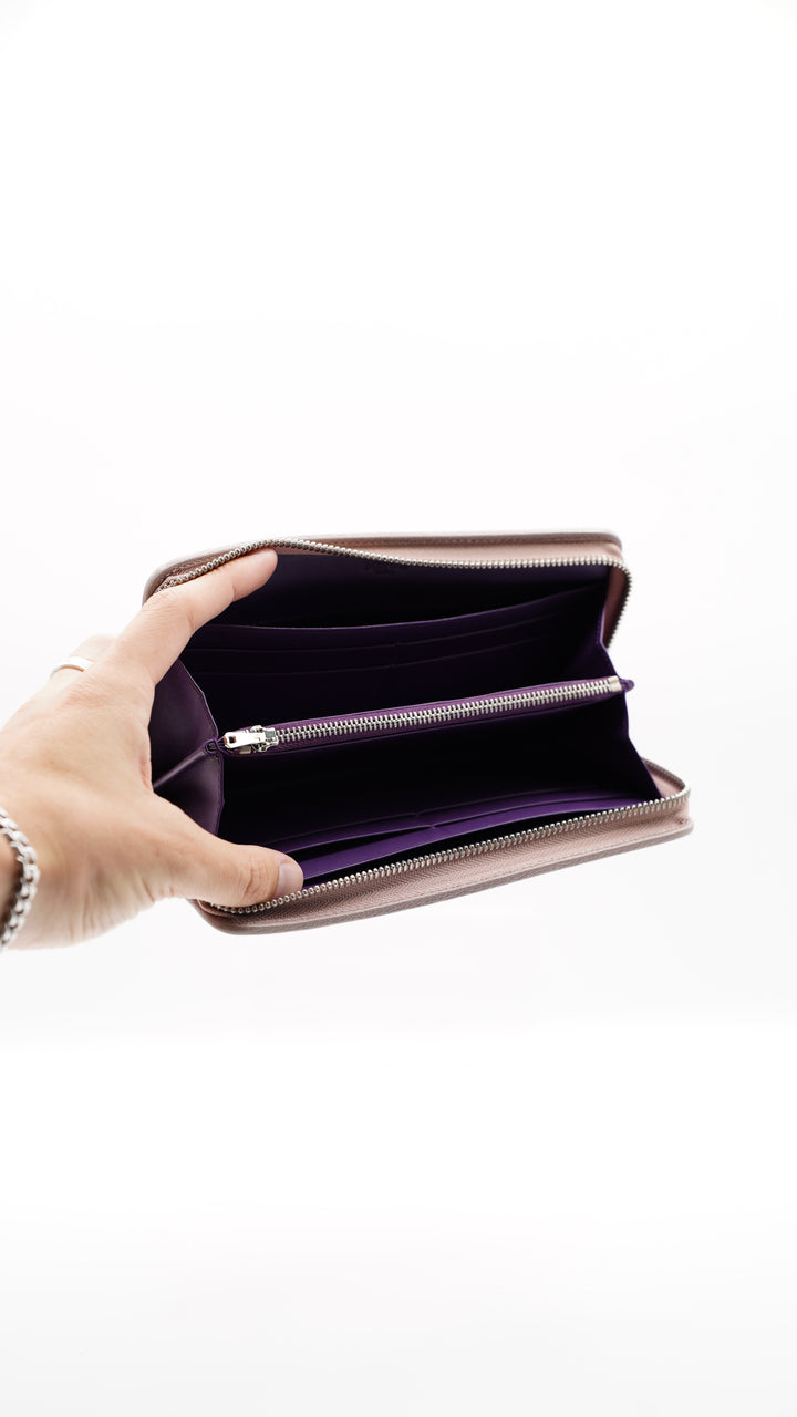Loewe Calf Leather Long Zippy Wallet Magenta #125