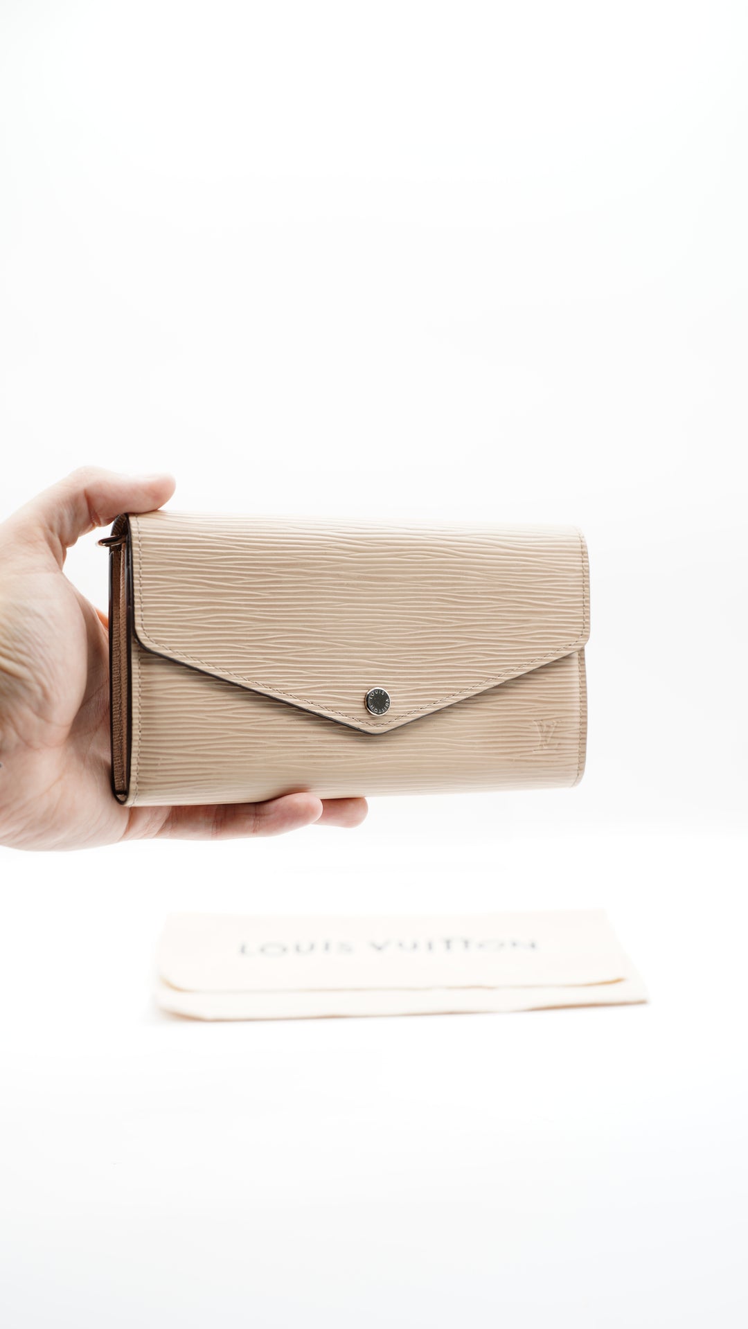 Louis Vuitton Epi Beige Sarah Envelope Long Wallet w/Dust Bag #130