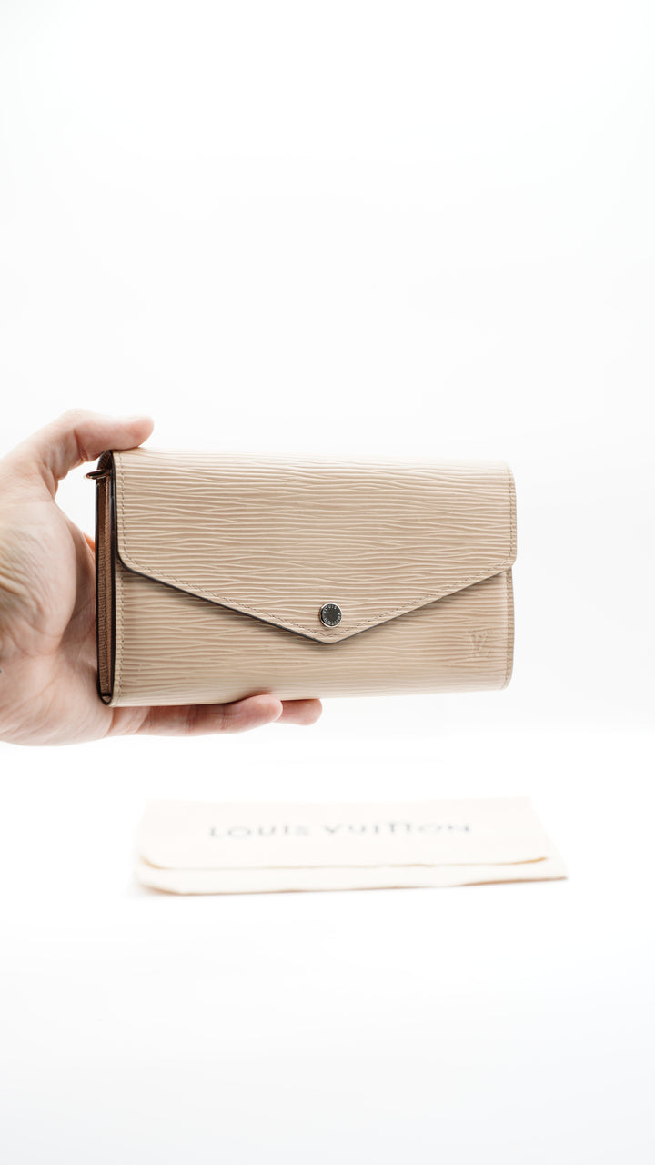 Louis Vuitton Epi Beige Sarah Envelope Long Wallet w/Dust Bag #130