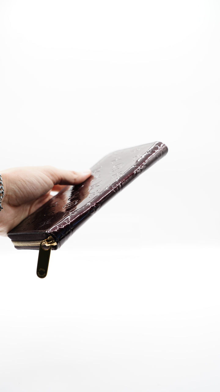Louis Vuitton Vernis Monogram Long Zippy Wallet Amarante #132