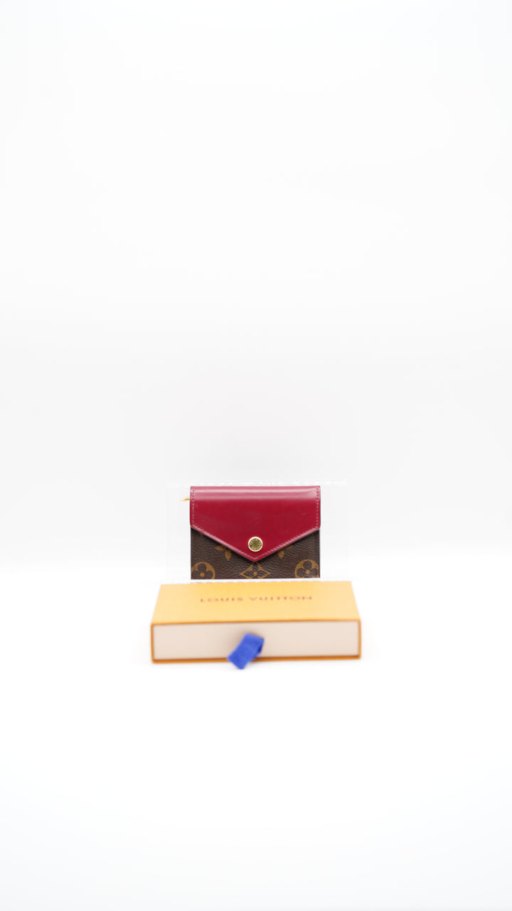 Louis Vuitton Monogram Compact Snap Trifold Wallet Fuchsia w/Box #143