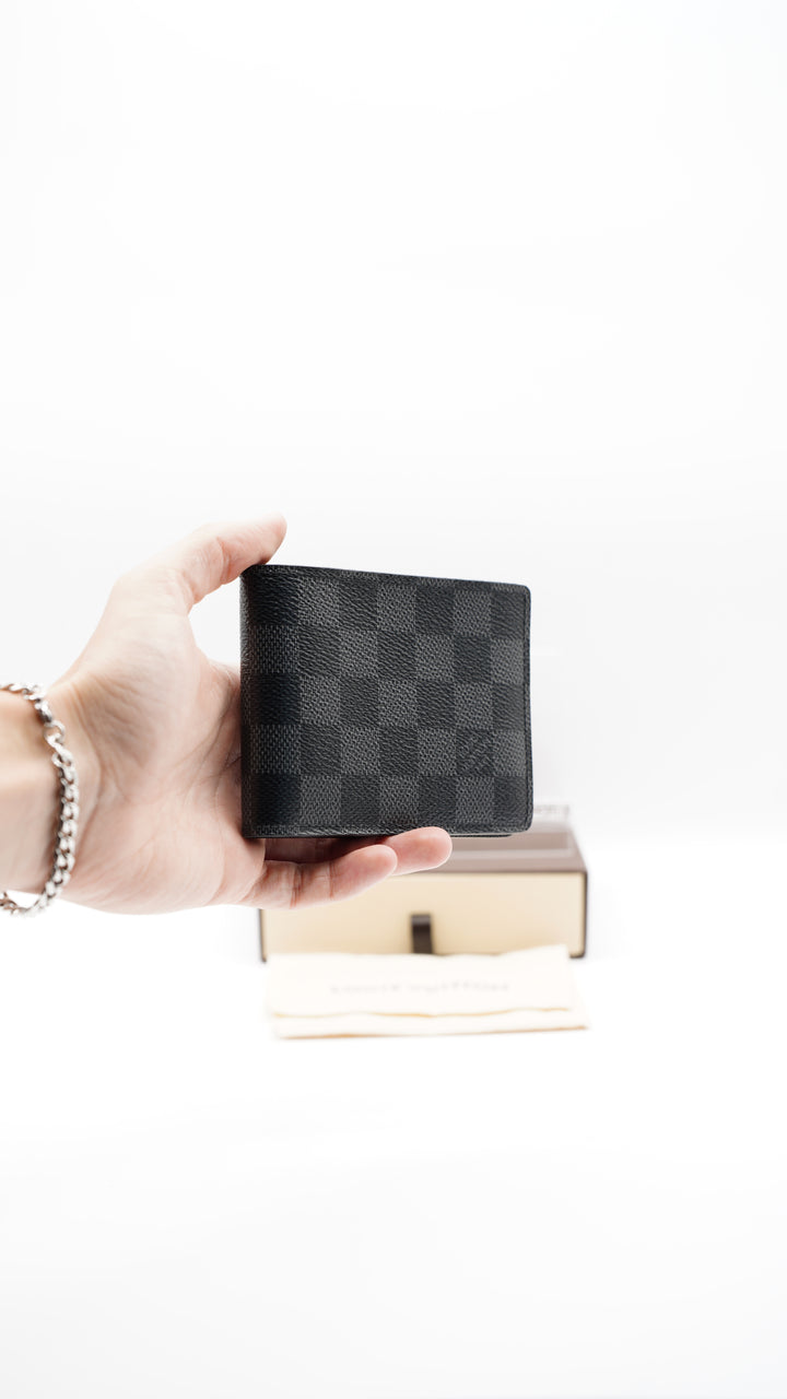 Louis Vuitton Damier Graphite Slender Marco Bifold Wallet w/Full Inclusion #136