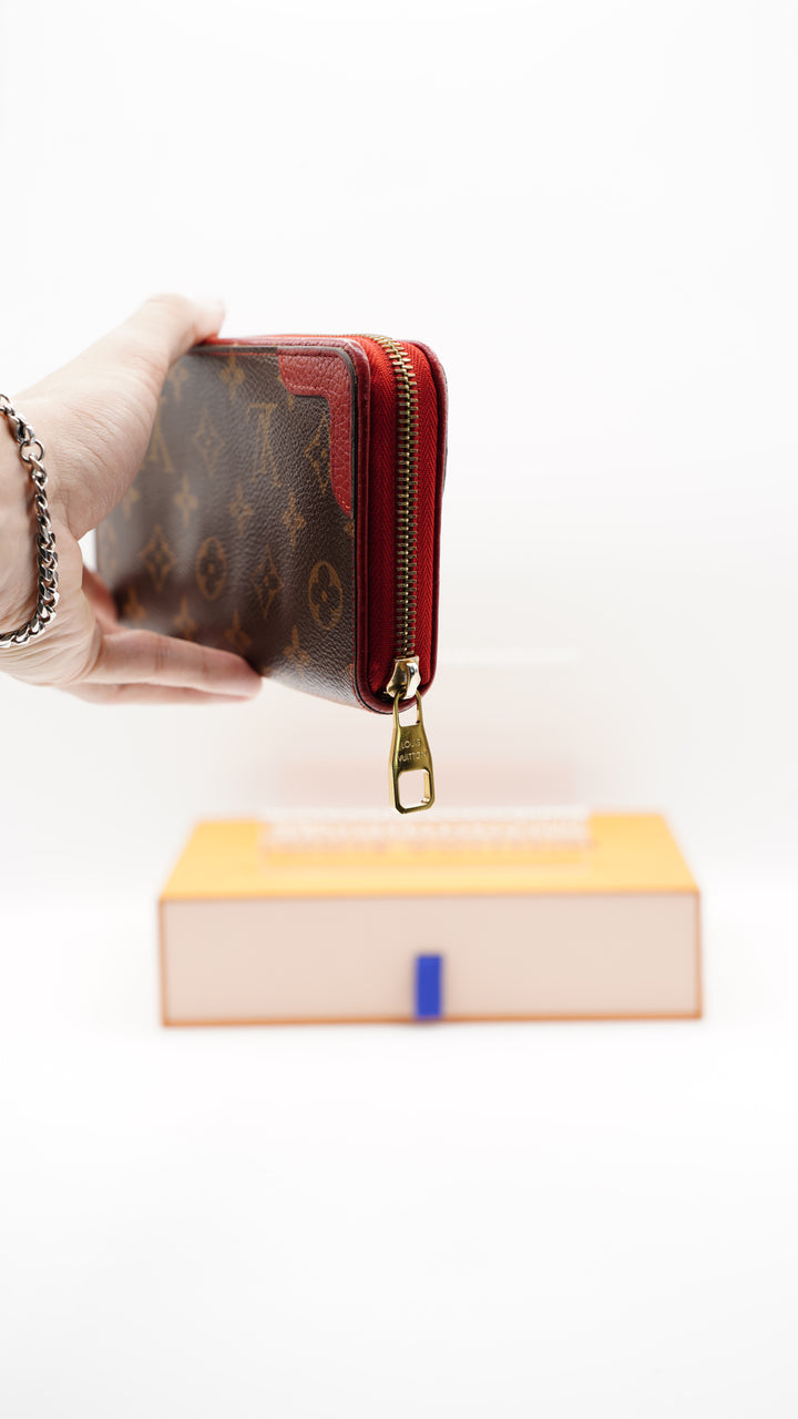 Louis Vuitton Monogram Retiro Red Long Zippy Wallet w/Box #142
